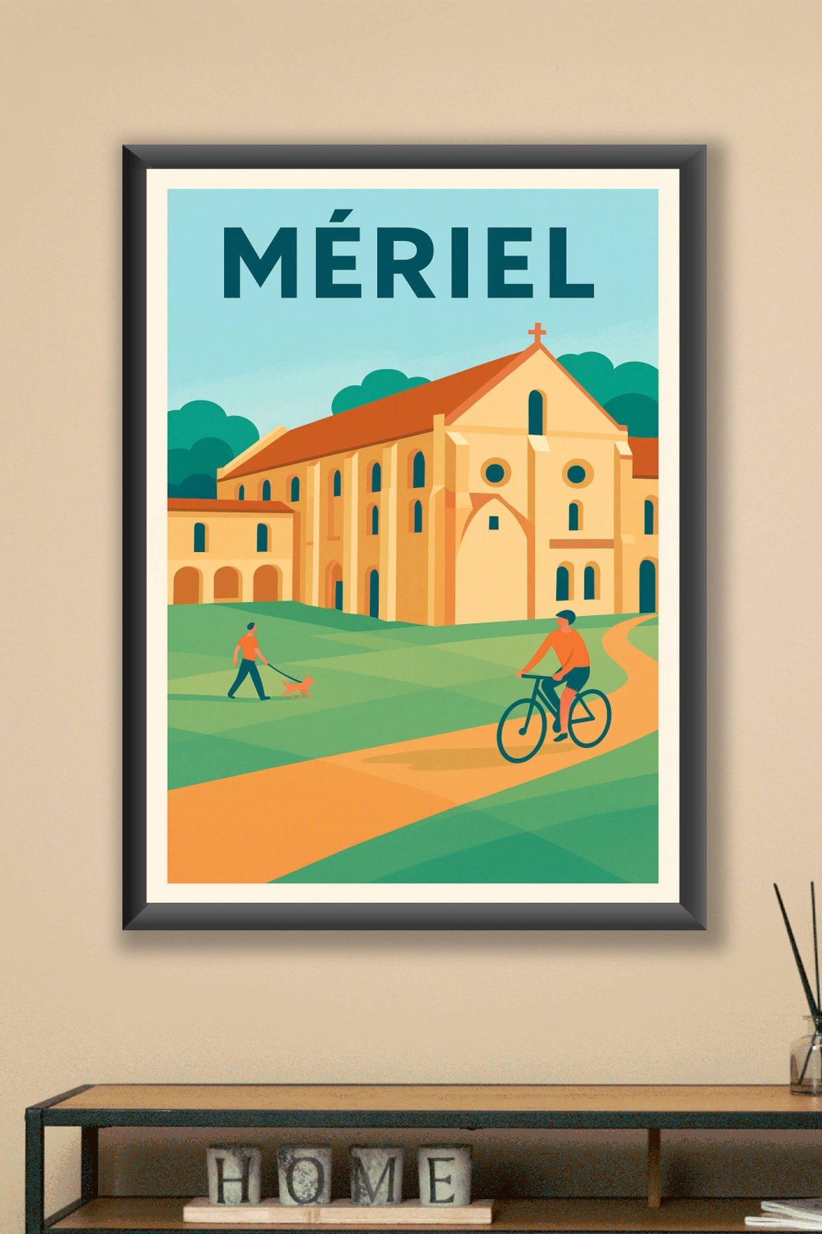 Affiche de Mériel - L'élégance tranquille d'une ville historique