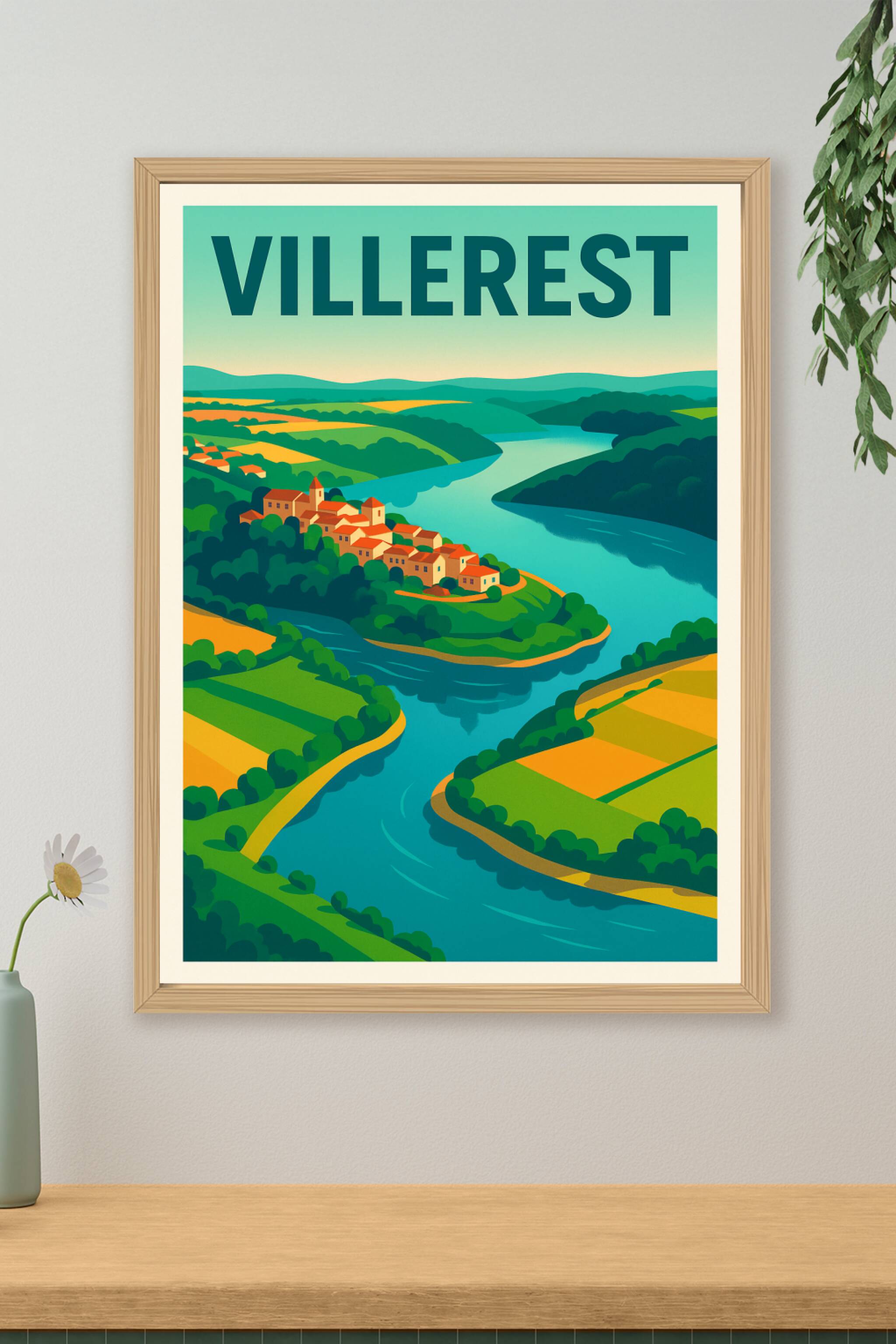 Affiche de Villerest - Le charme paisible de la Loire en poster