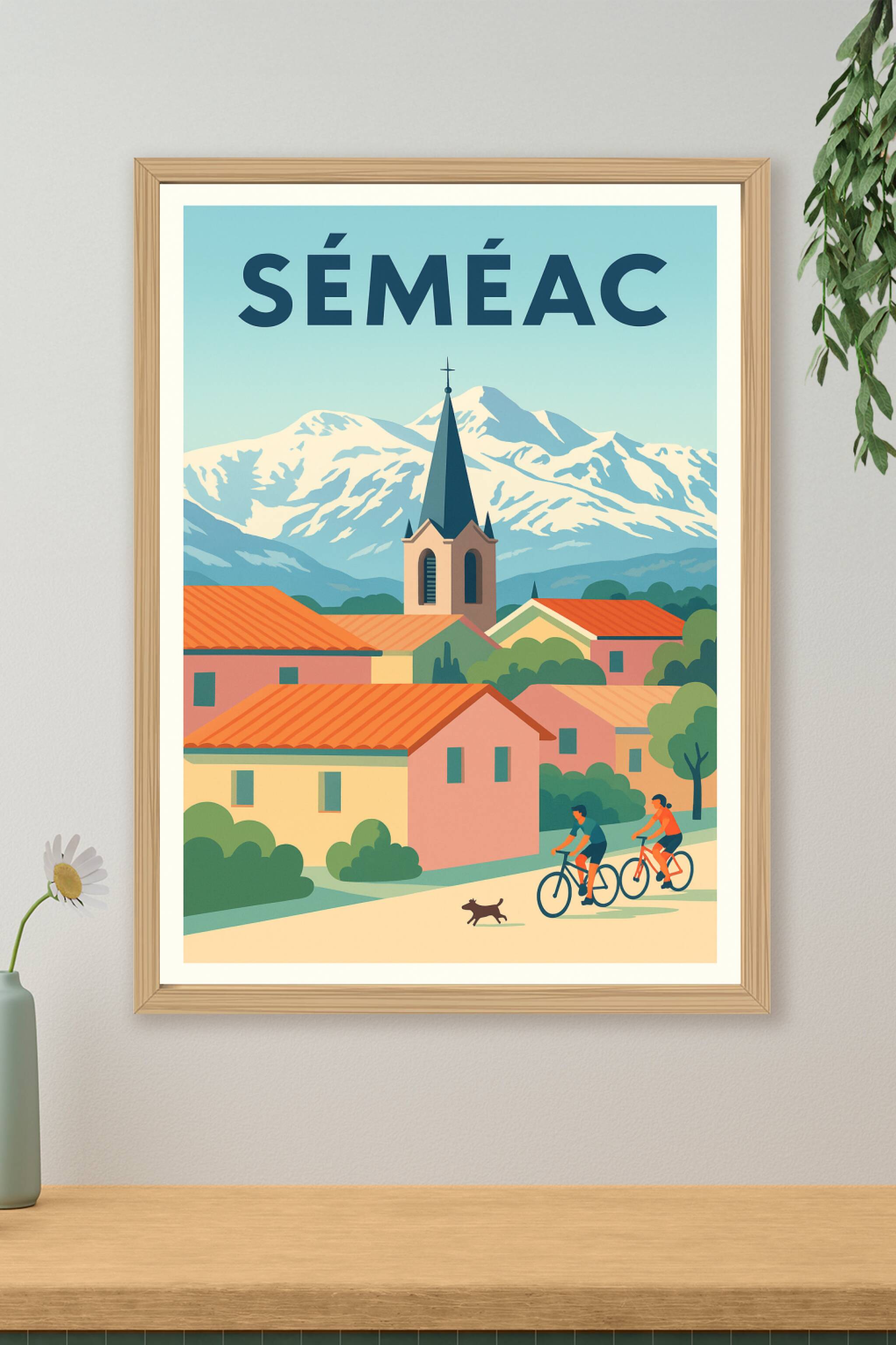 Affiche de Séméac - Panorama paisible au pied des Pyrénées