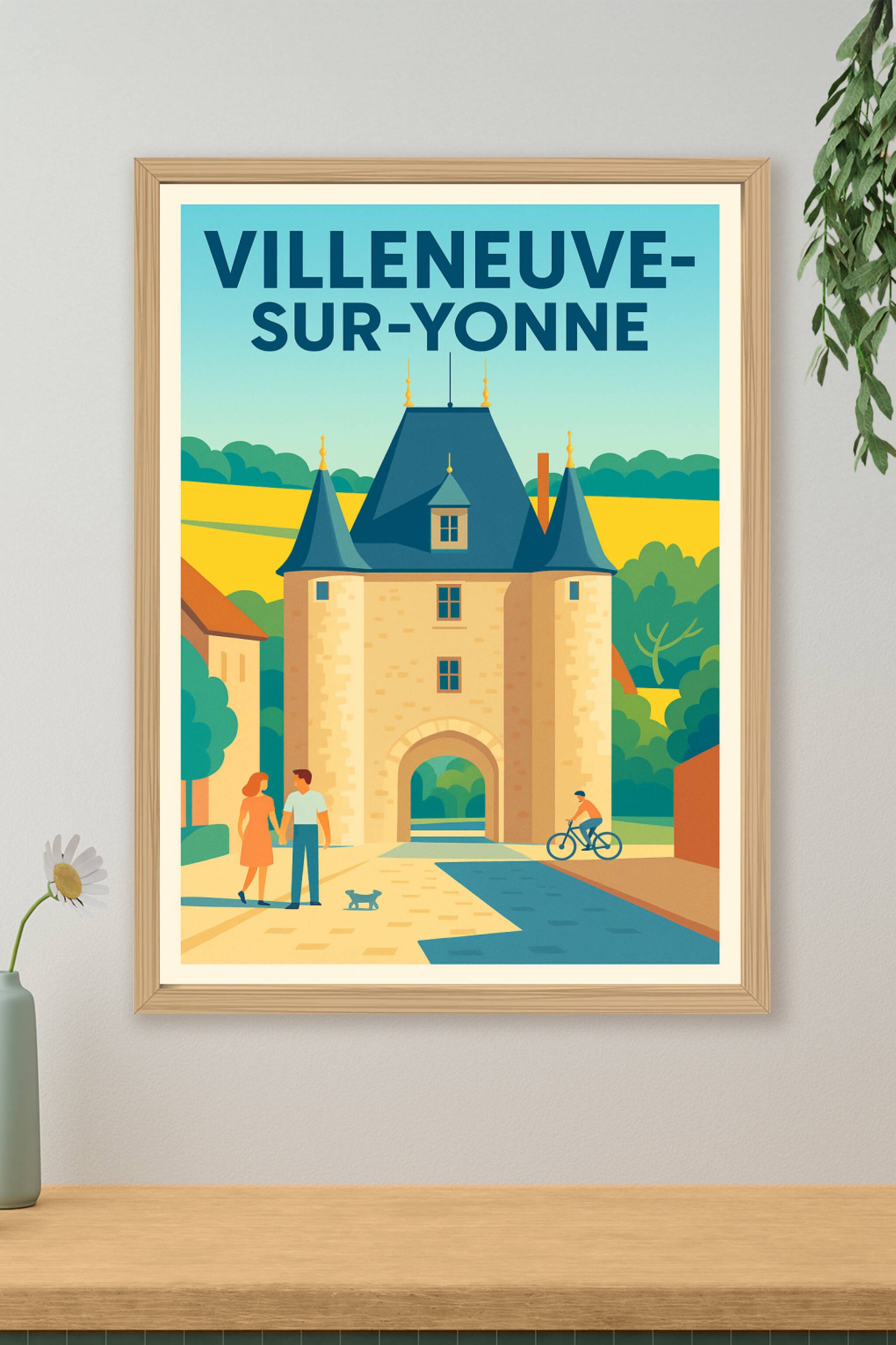 Affiche de Villeneuve-sur-Yonne - Charme et histoire au cœur de la Bourgogne