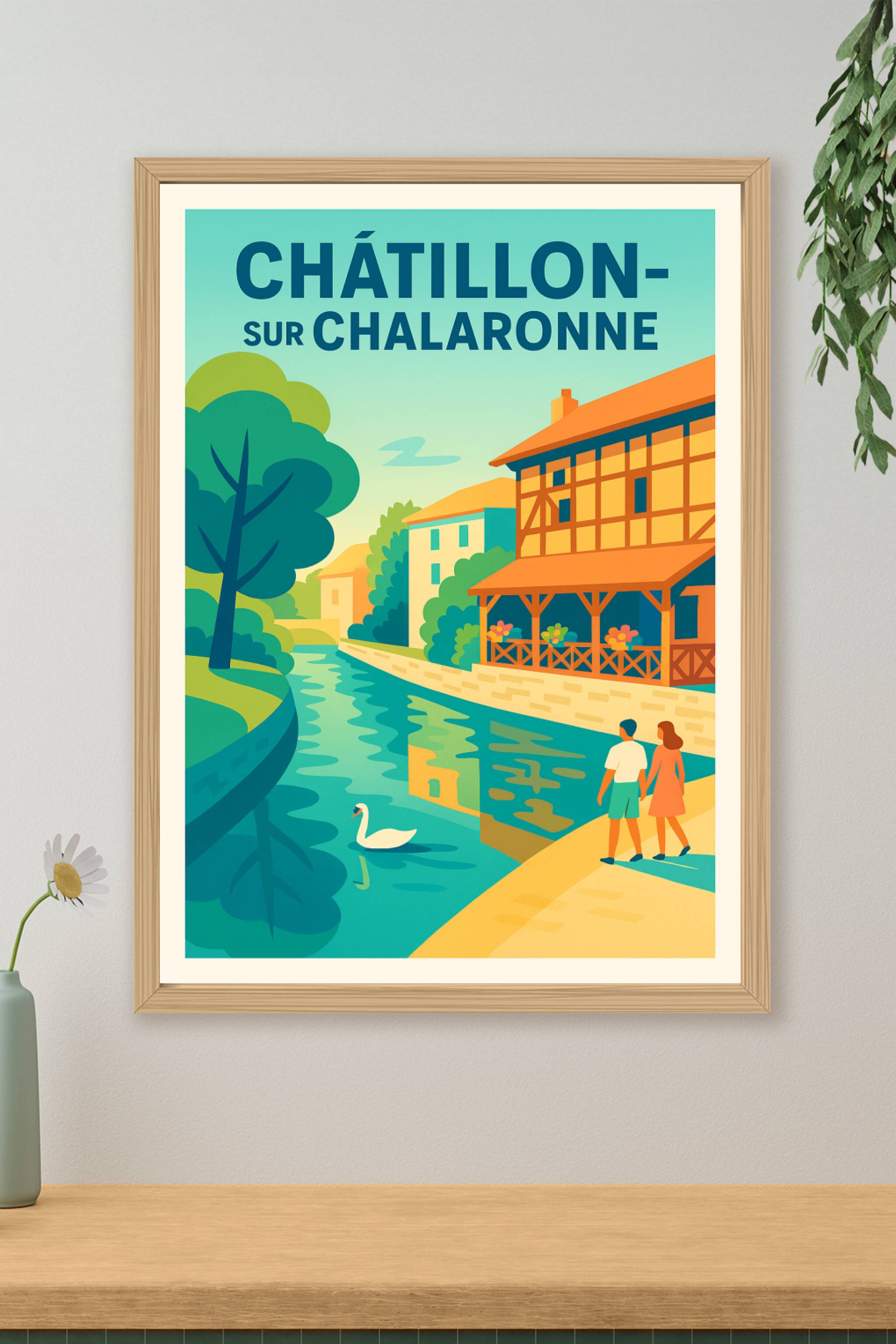Affiche de Châtillon-sur-Chalaronne - Charme et quiétude au fil de l'eau