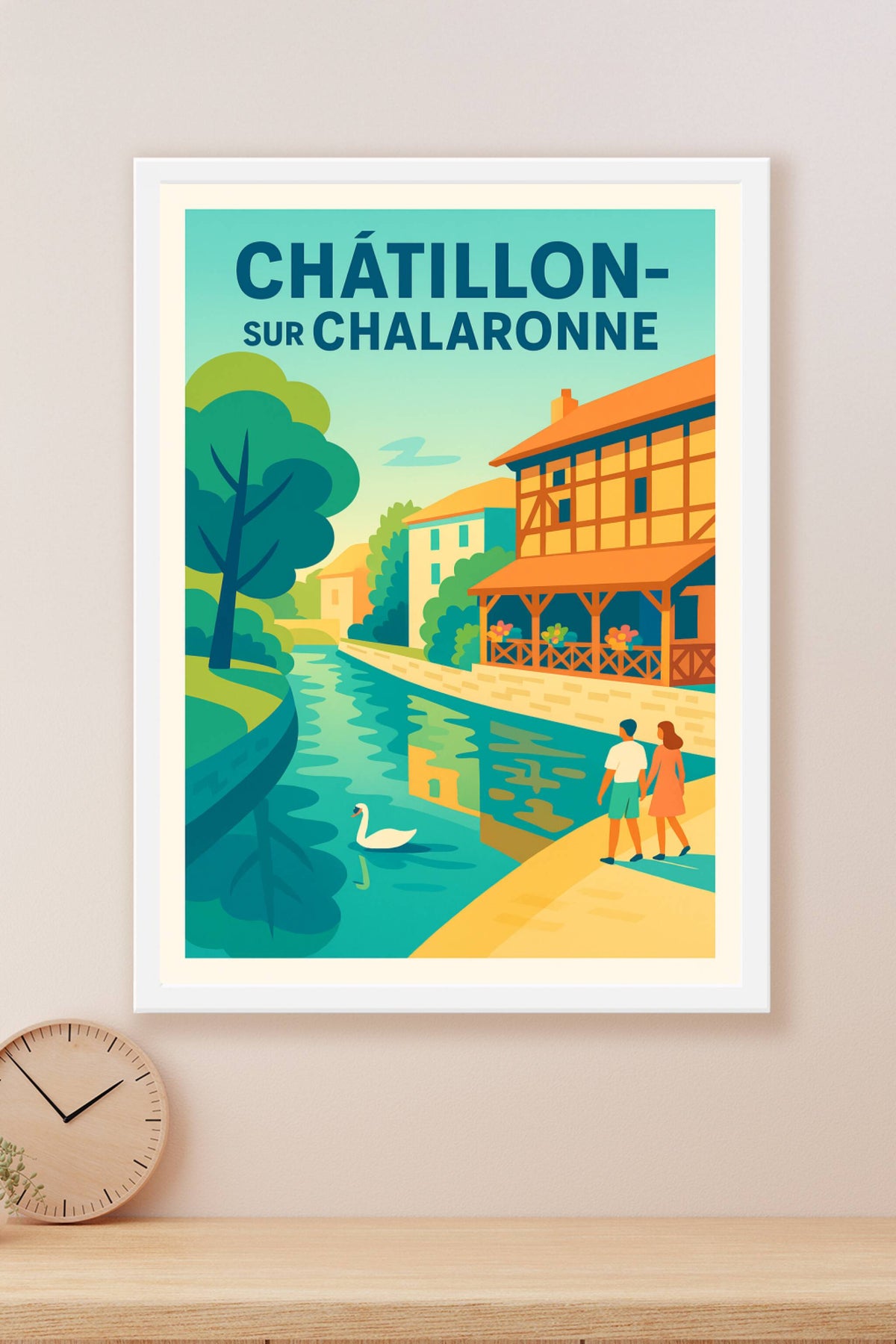 Affiche de Châtillon-sur-Chalaronne - Charme et quiétude au fil de l'eau