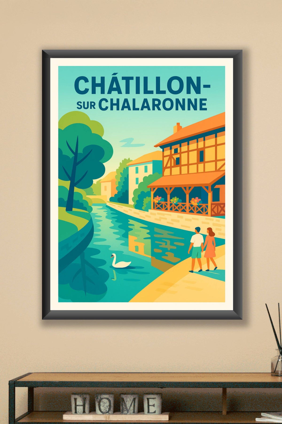 Affiche de Châtillon-sur-Chalaronne - Charme et quiétude au fil de l'eau