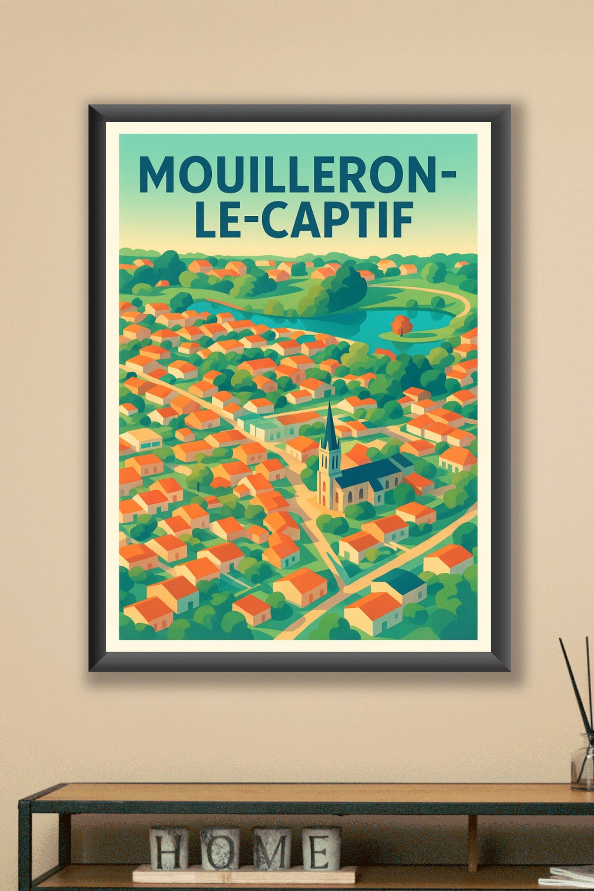 Affiche de Mouilleron-le-Captif - Vue pittoresque et colorée