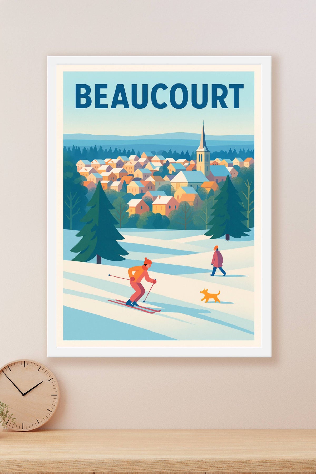 Affiche de Beaucourt - Charme hivernal et douceur alpine