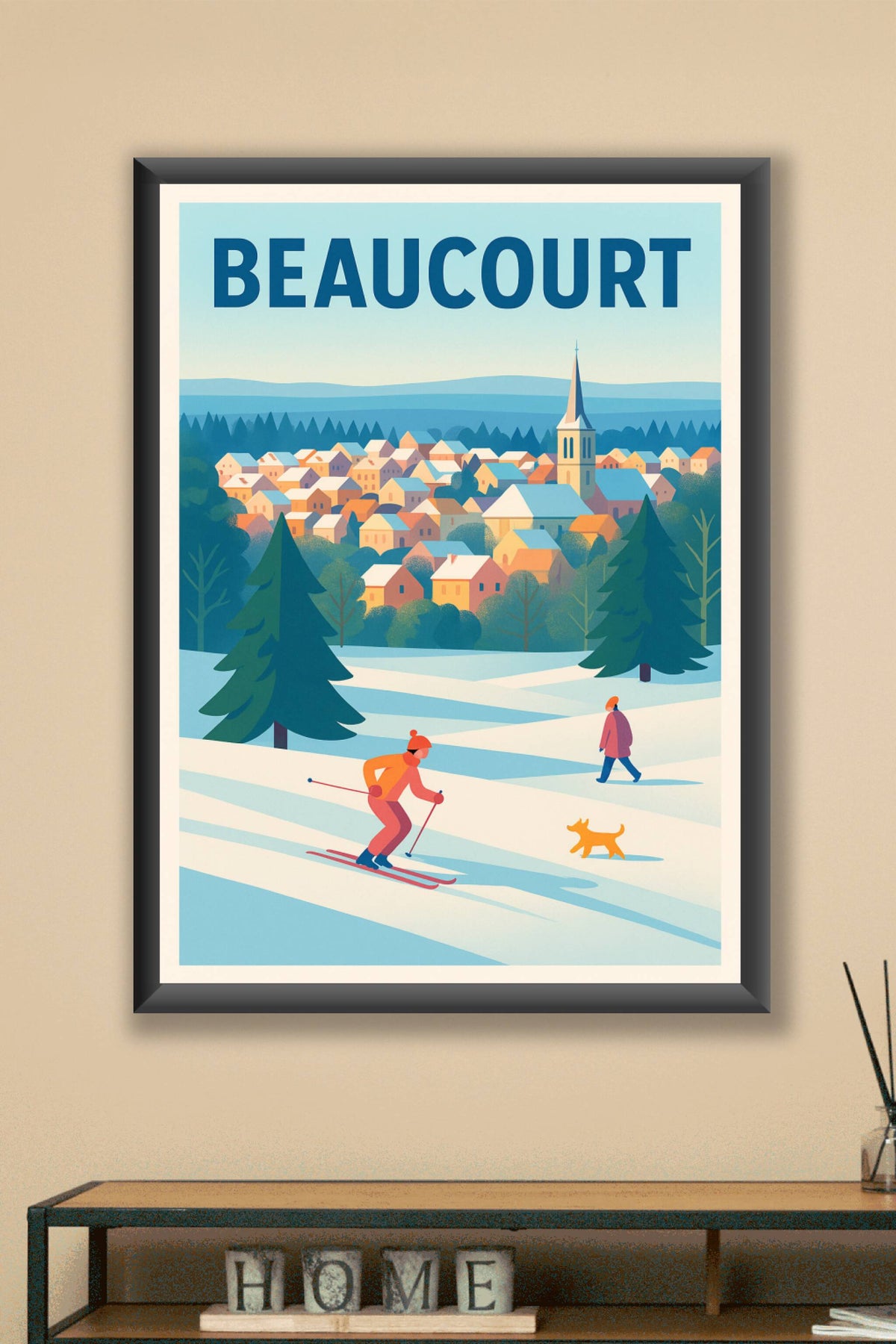 Affiche de Beaucourt - Charme hivernal et douceur alpine