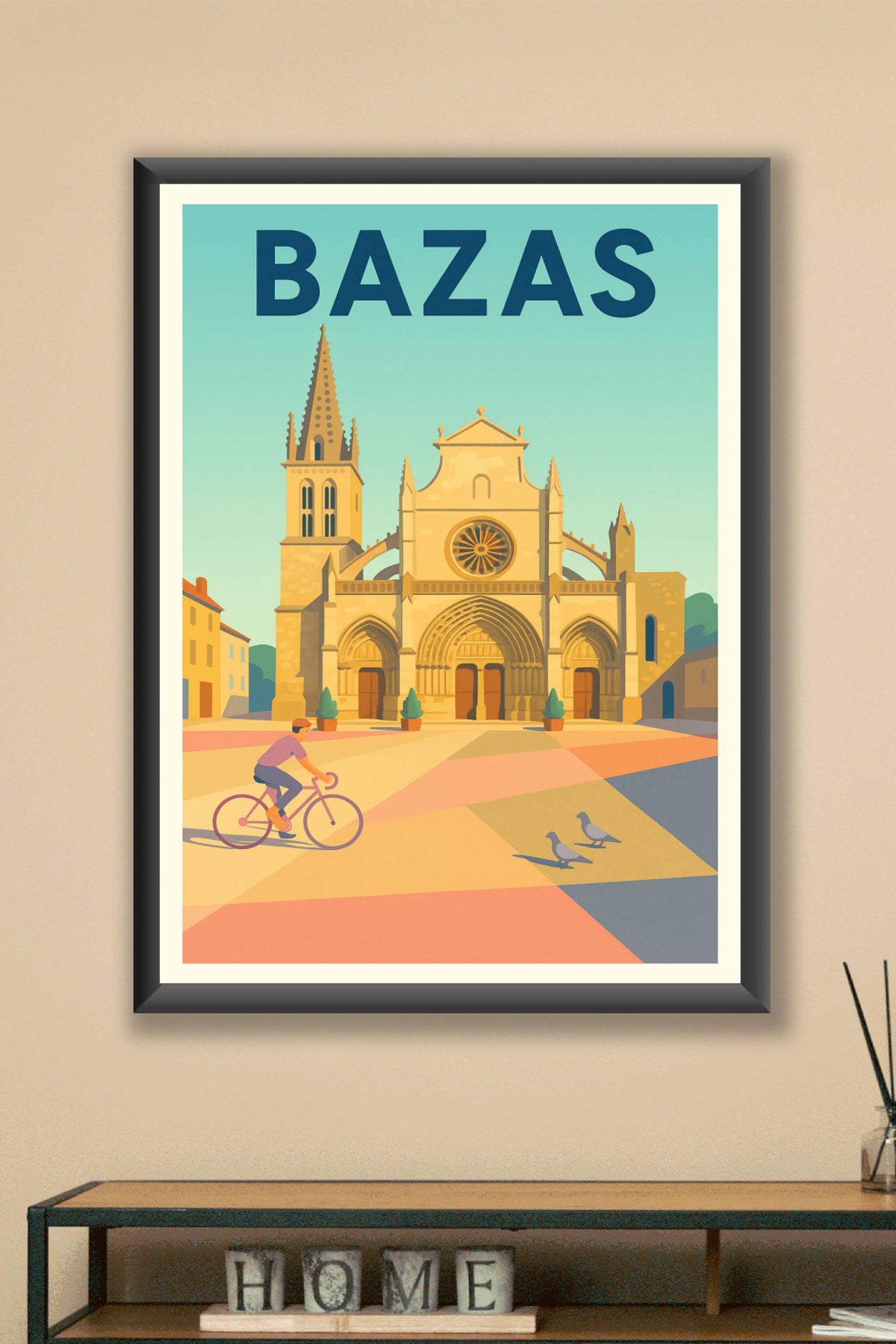 Affiche de Bazas - Charme et Histoire au Cœur de la Place Centrale