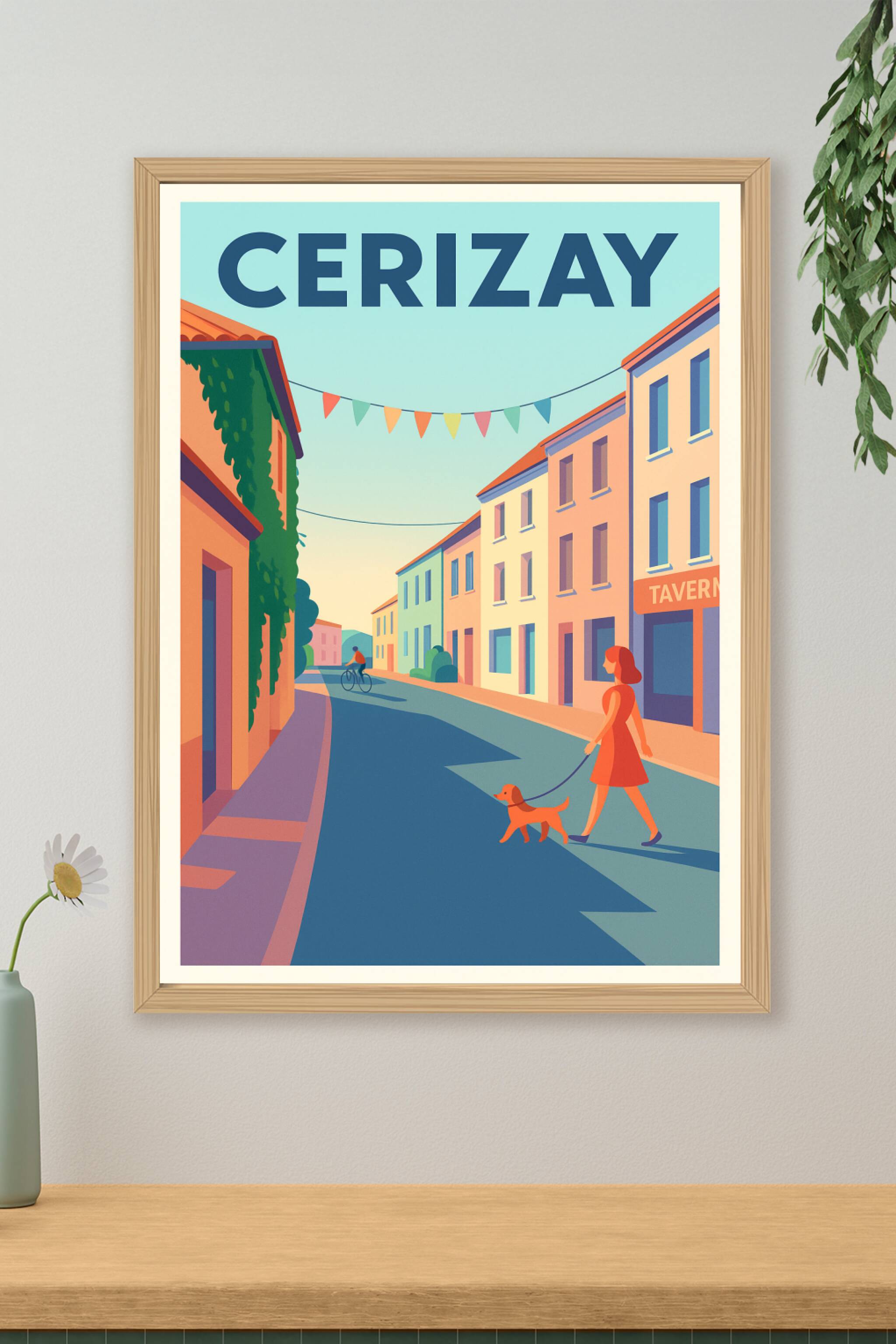 Affiche de Cerizay - Charme tranquille d'une rue animée
