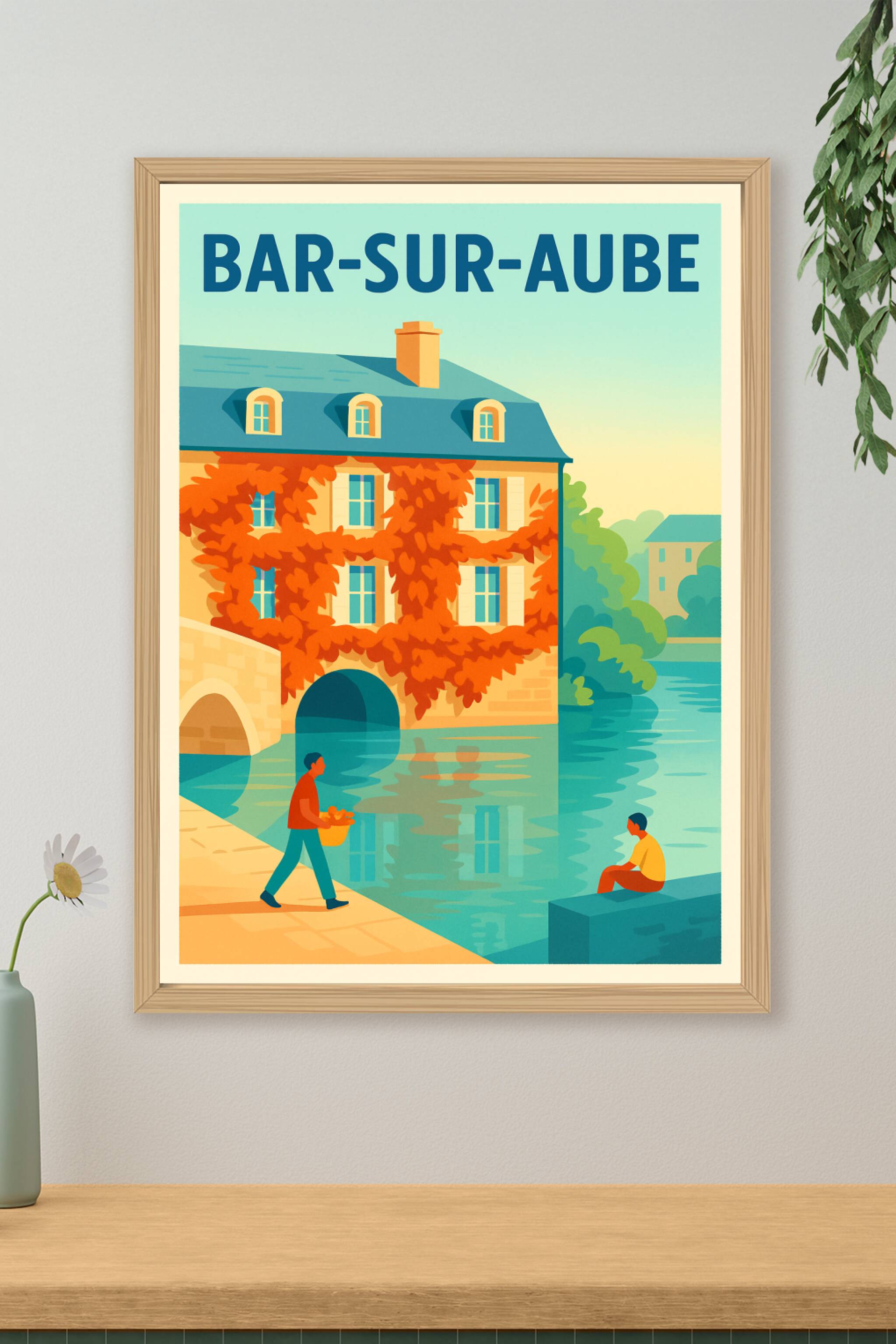 Affiche de Bar-sur-Aube - Charme bucolique au fil de l'eau