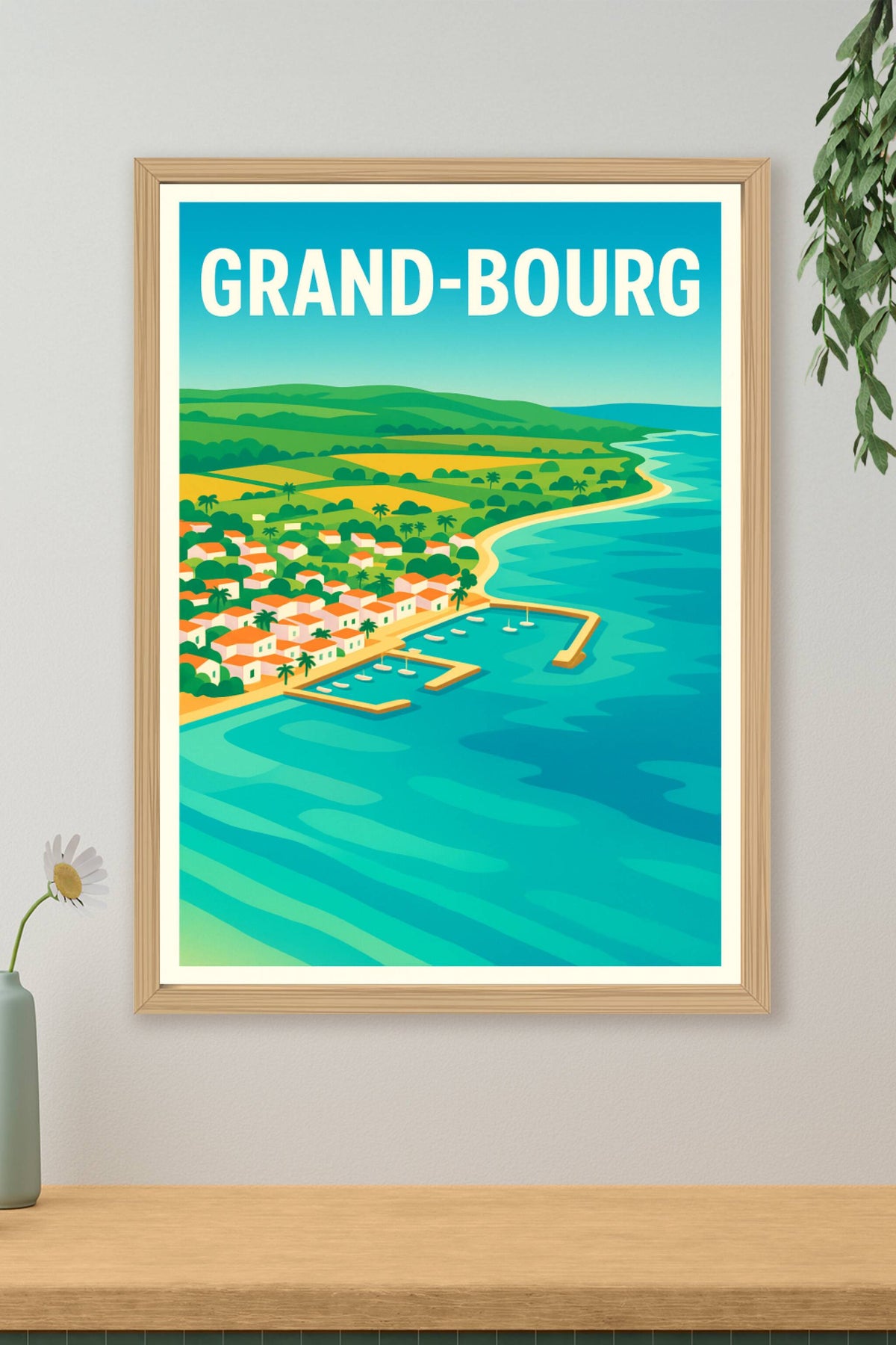 Affiche de Grand-Bourg - Évasion entre mer et campagne tropicale