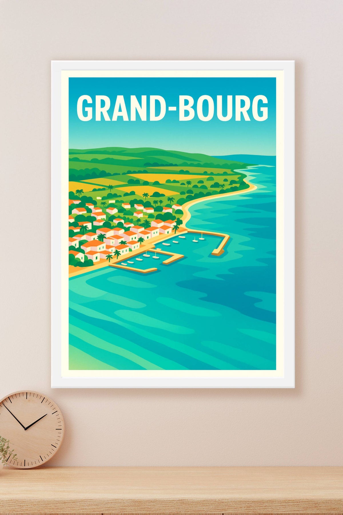 Affiche de Grand-Bourg - Évasion entre mer et campagne tropicale