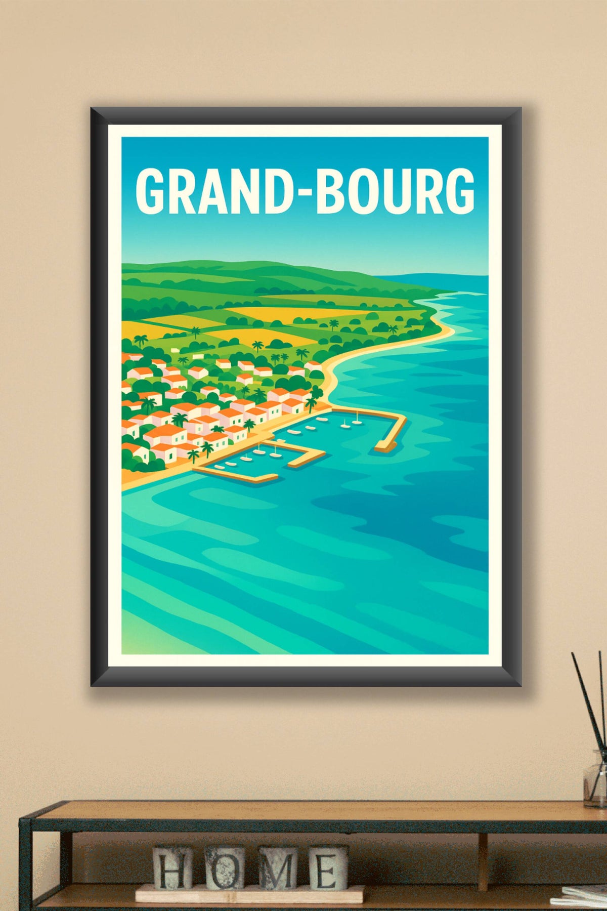Affiche de Grand-Bourg - Évasion entre mer et campagne tropicale