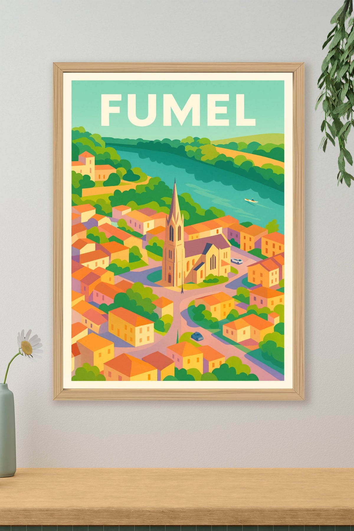Affiche de Fumel - Village pittoresque au bord de la rivière