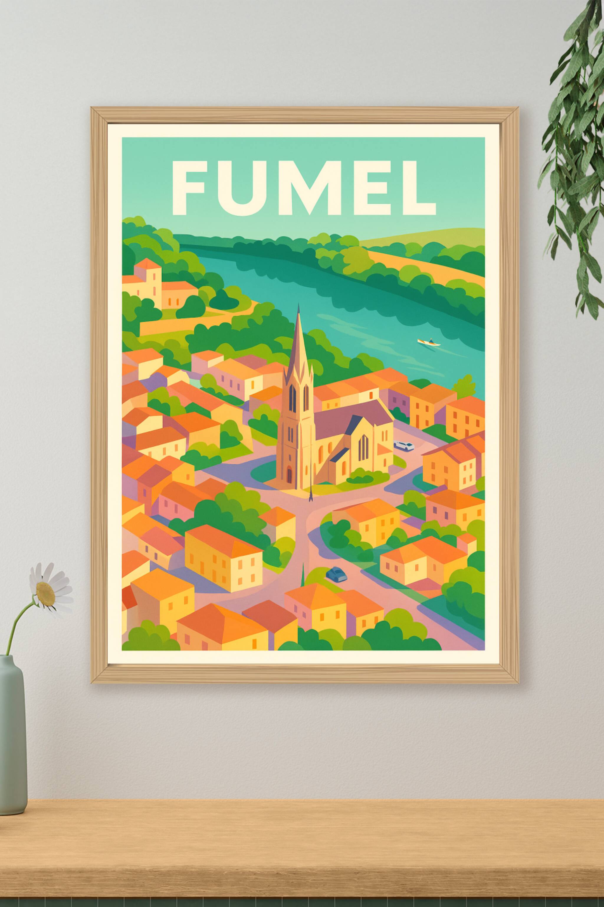 Affiche de Fumel - Village pittoresque au bord de la rivière
