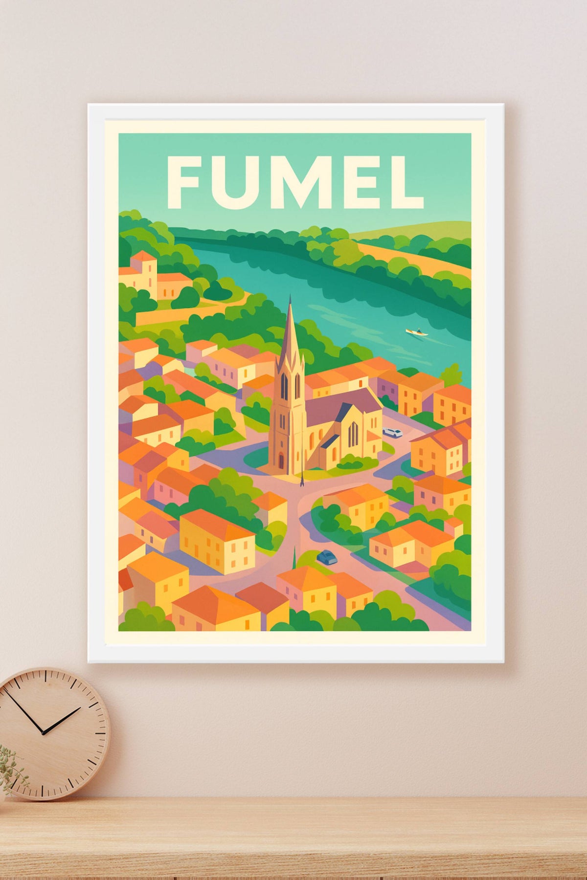 Affiche de Fumel - Village pittoresque au bord de la rivière