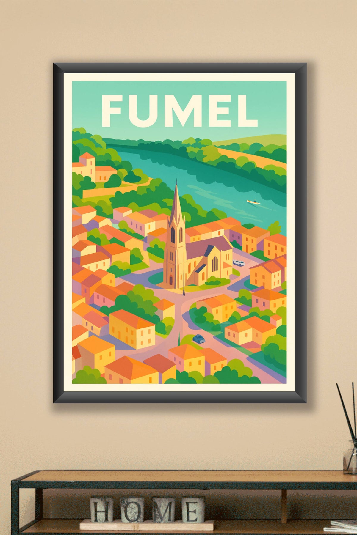 Affiche de Fumel - Village pittoresque au bord de la rivière