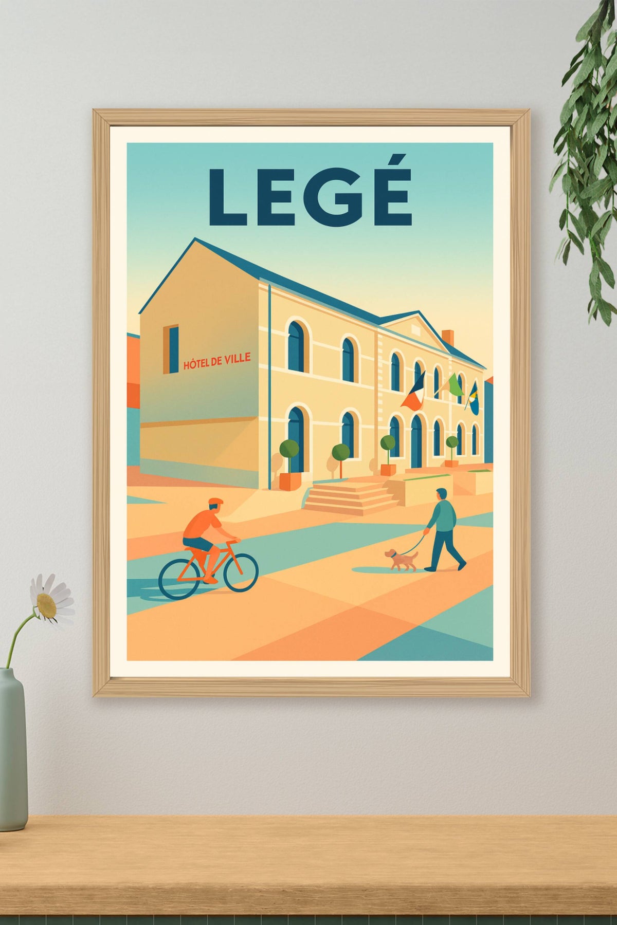 Affiche de Legé - Charme et vie locale en illustration vintage