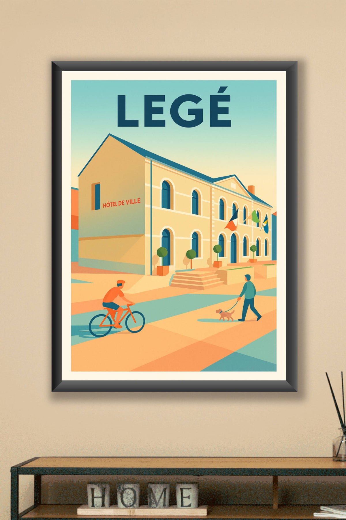 Affiche de Legé - Charme et vie locale en illustration vintage