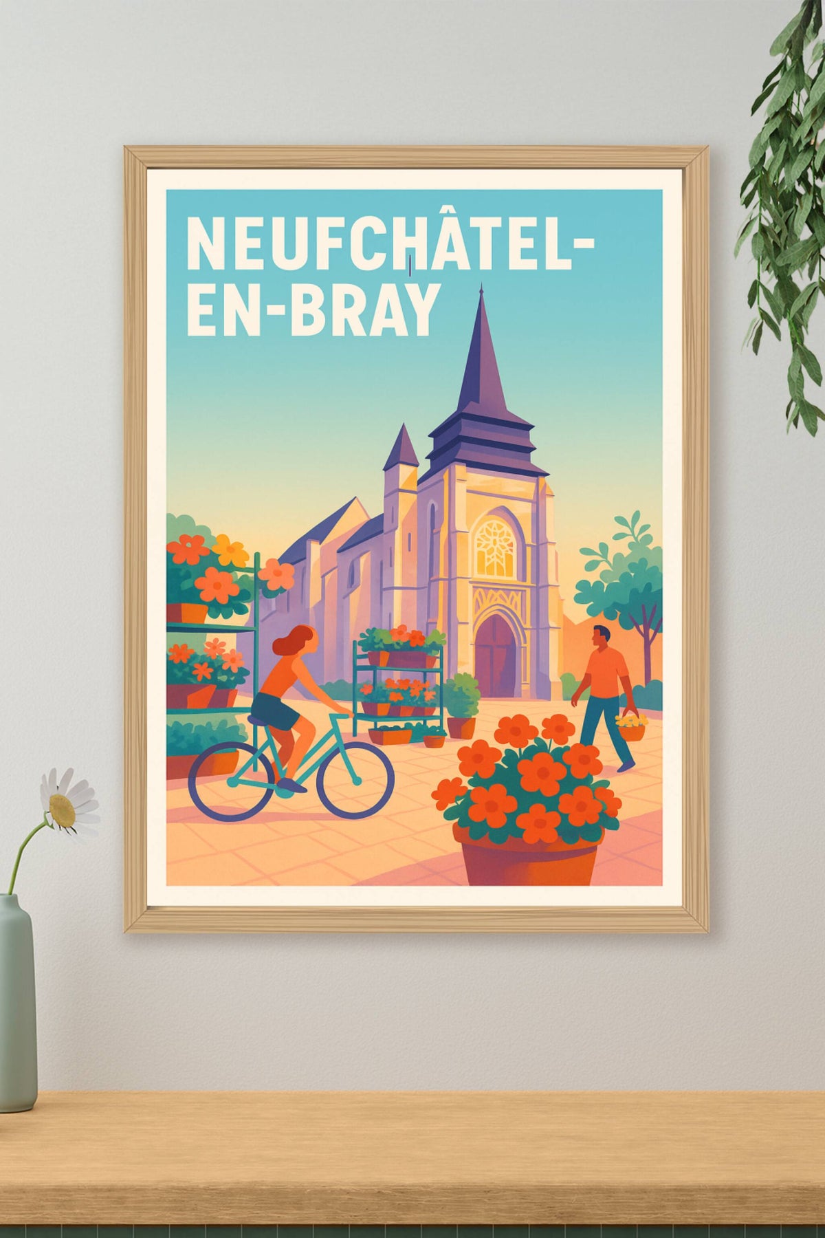 Affiche de Neufchâtel-en-Bray - L'élégance florale au cœur de la ville