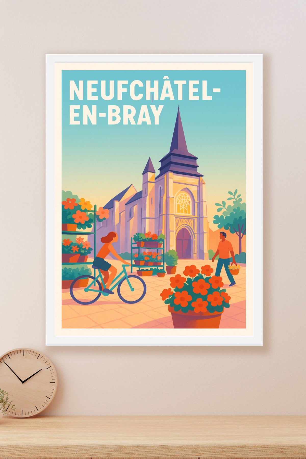 Affiche de Neufchâtel-en-Bray - L'élégance florale au cœur de la ville
