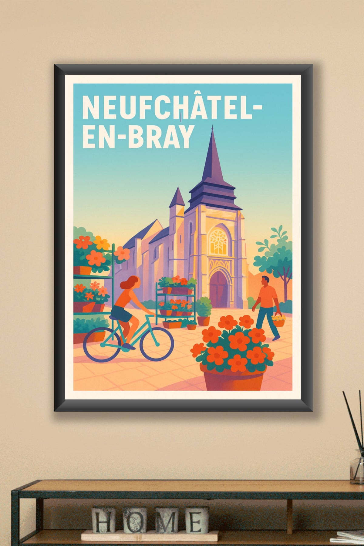 Affiche de Neufchâtel-en-Bray - L'élégance florale au cœur de la ville