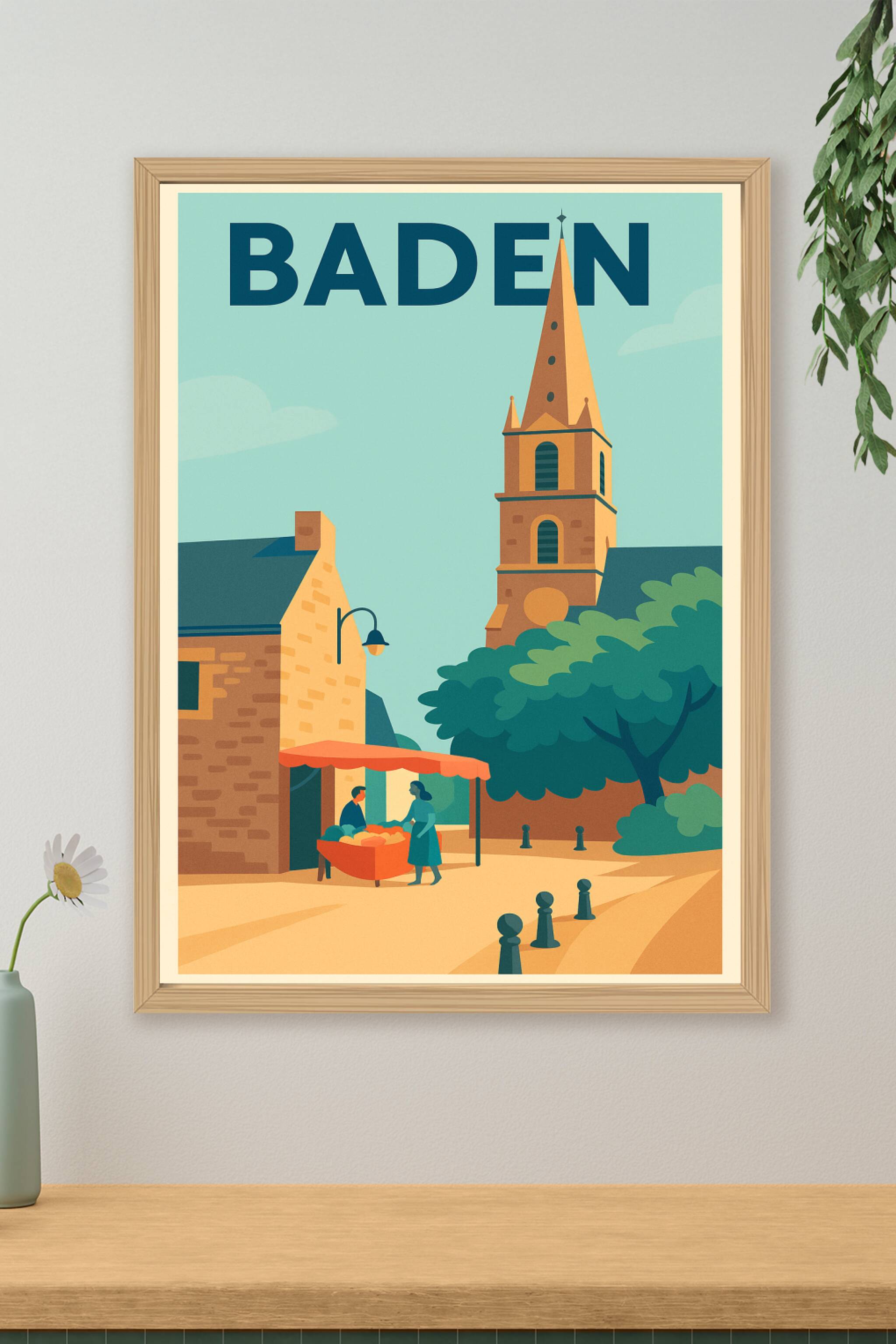 Affiche de Baden - Charme et douceur d'une place de village