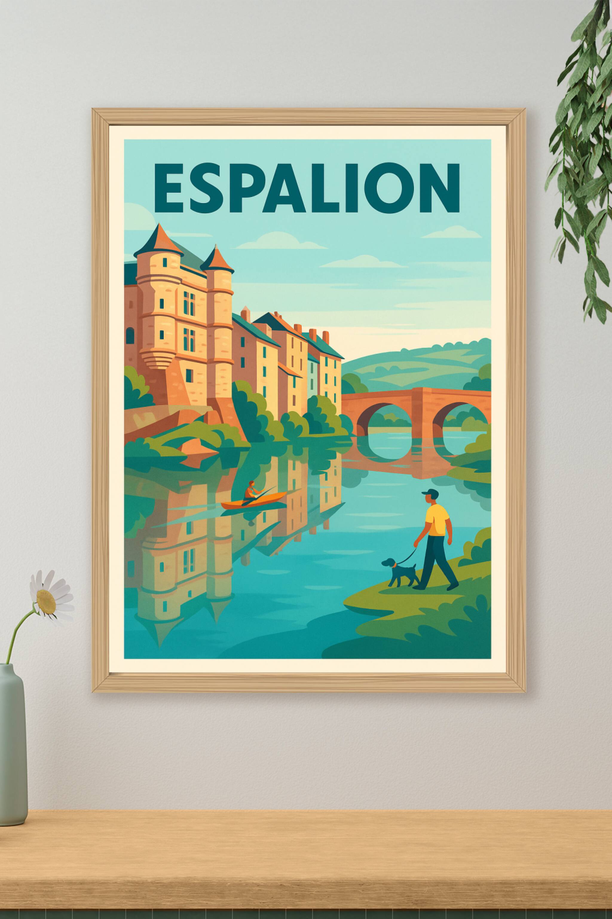 Affiche de Espalion - Un havre de paix au bord de la rivière