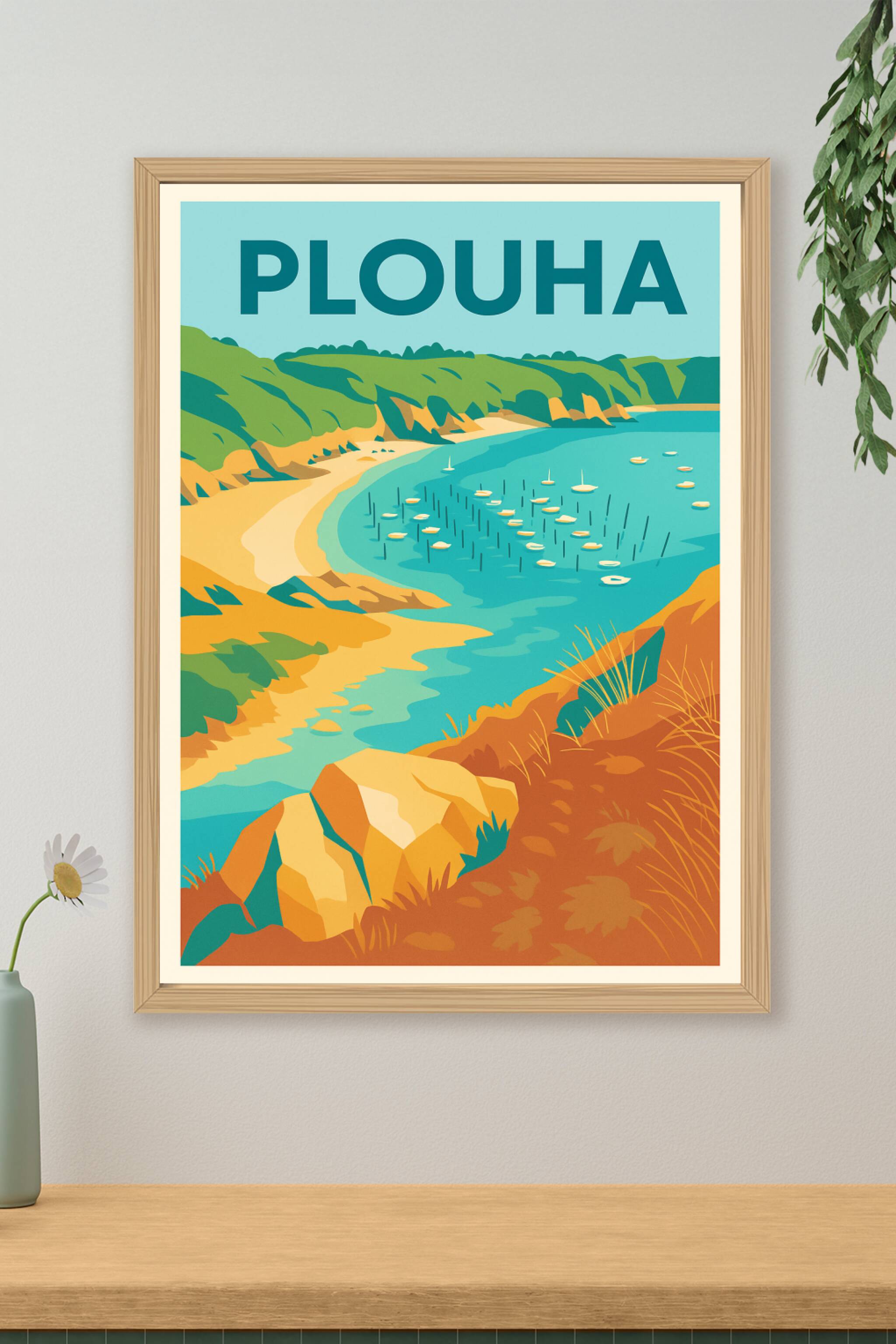 Affiche de Plouha - Vue pittoresque de la côte bretonne