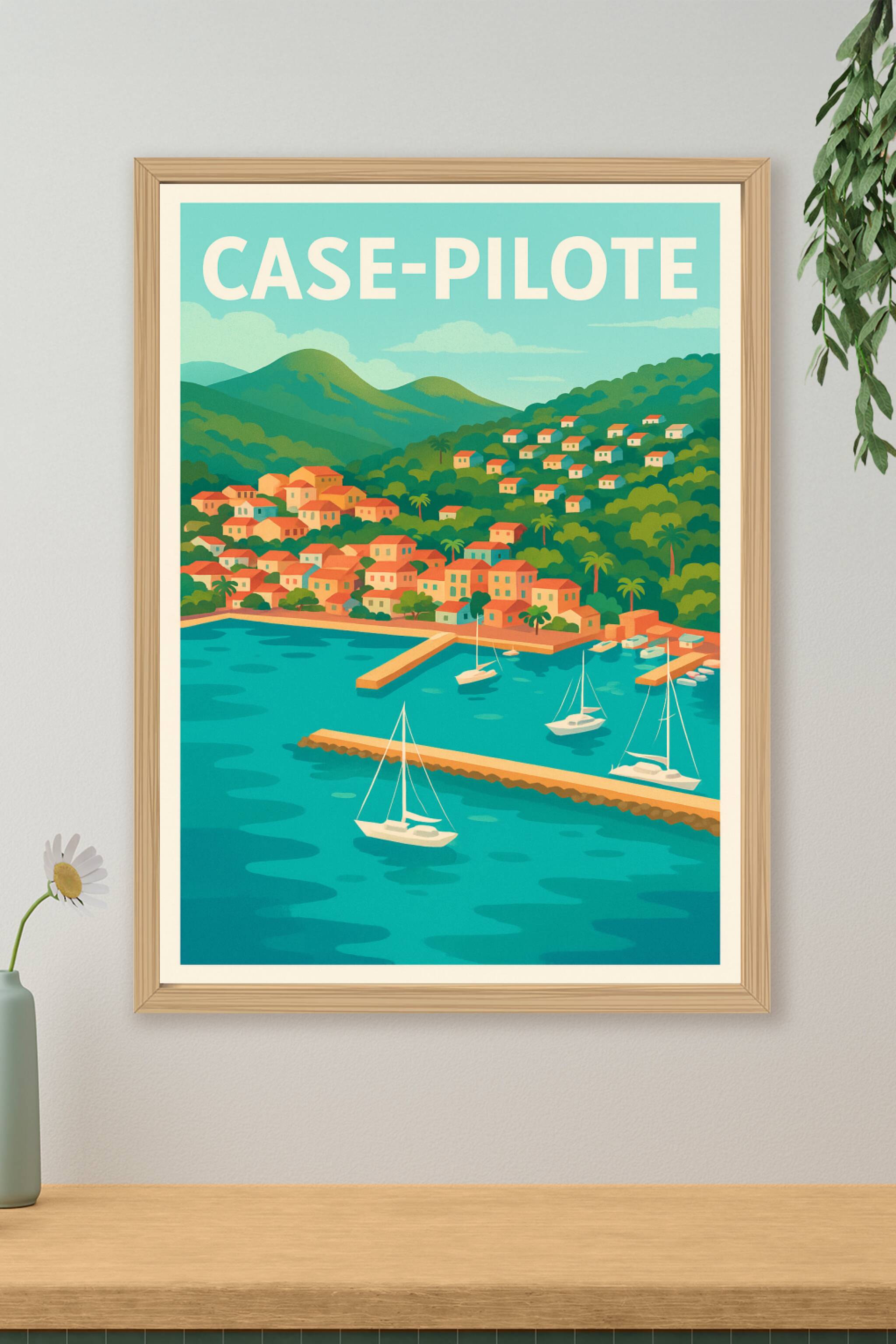 Affiche de Case-Pilote - Évasion tropicale au bord de mer