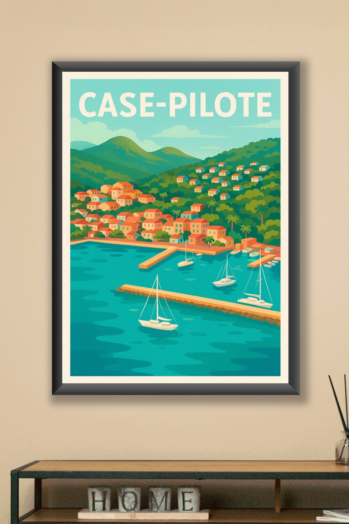 Affiche de Case-Pilote - Évasion tropicale au bord de mer