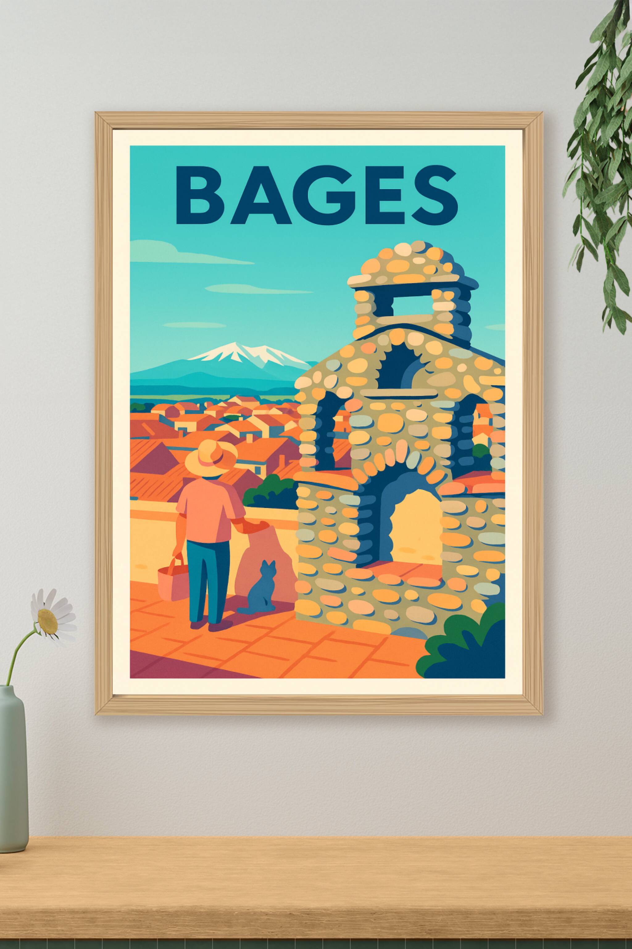 Affiche de Bages - Charme pittoresque au pied des montagnes