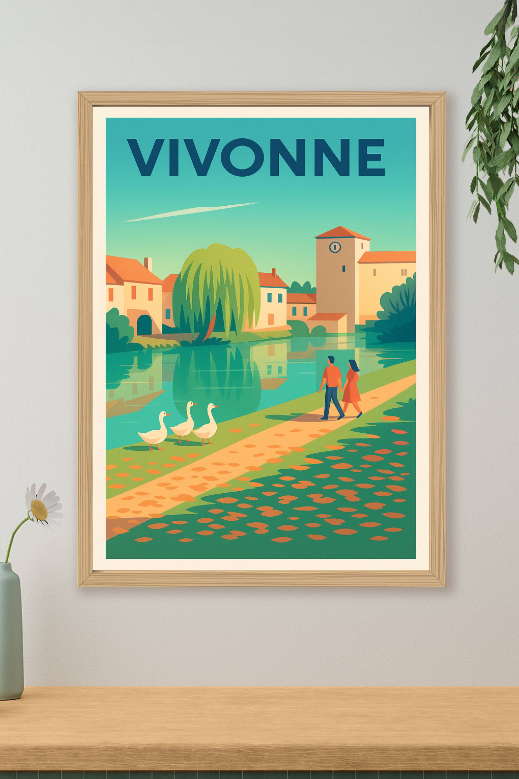 Affiche de Vivonne - Promenade bucolique au bord de l'eau