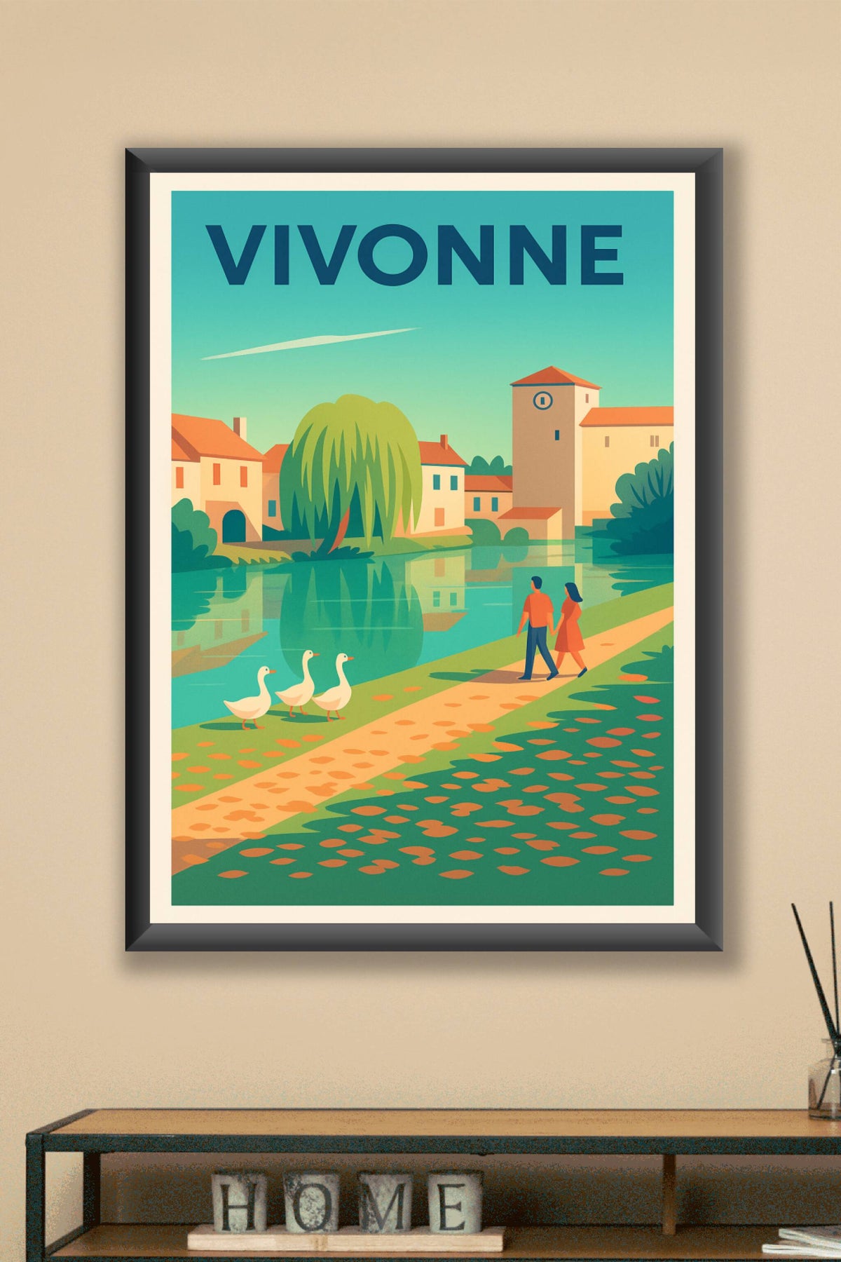 Affiche de Vivonne - Promenade bucolique au bord de l'eau