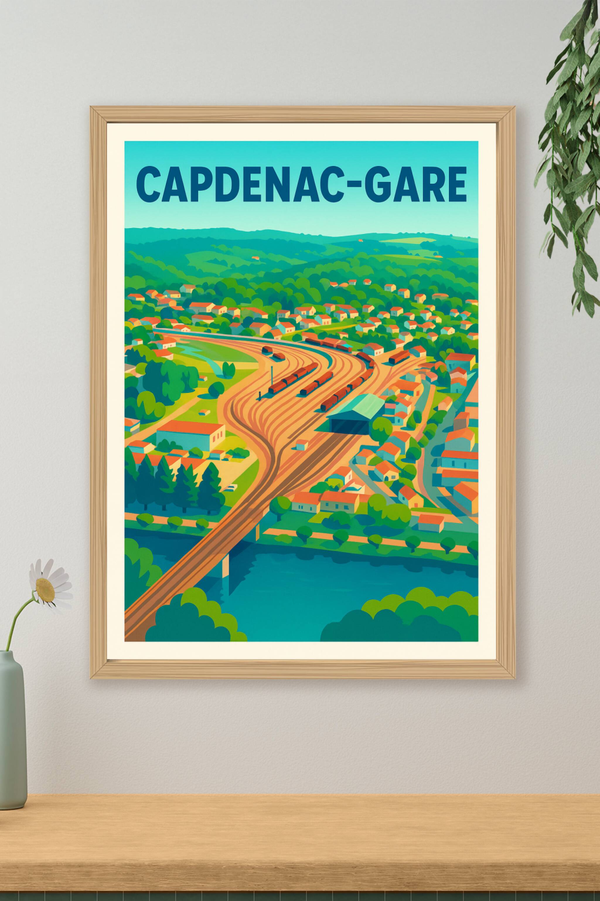 Affiche de Capdenac-Gare - Vue panoramique et charme ferroviaire