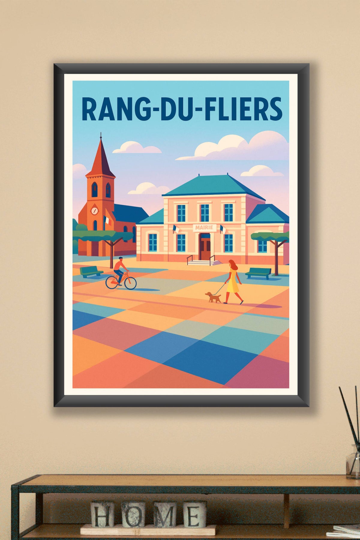 Affiche de Rang-du-Fliers - Charme et quiétude de la place de la Mairie