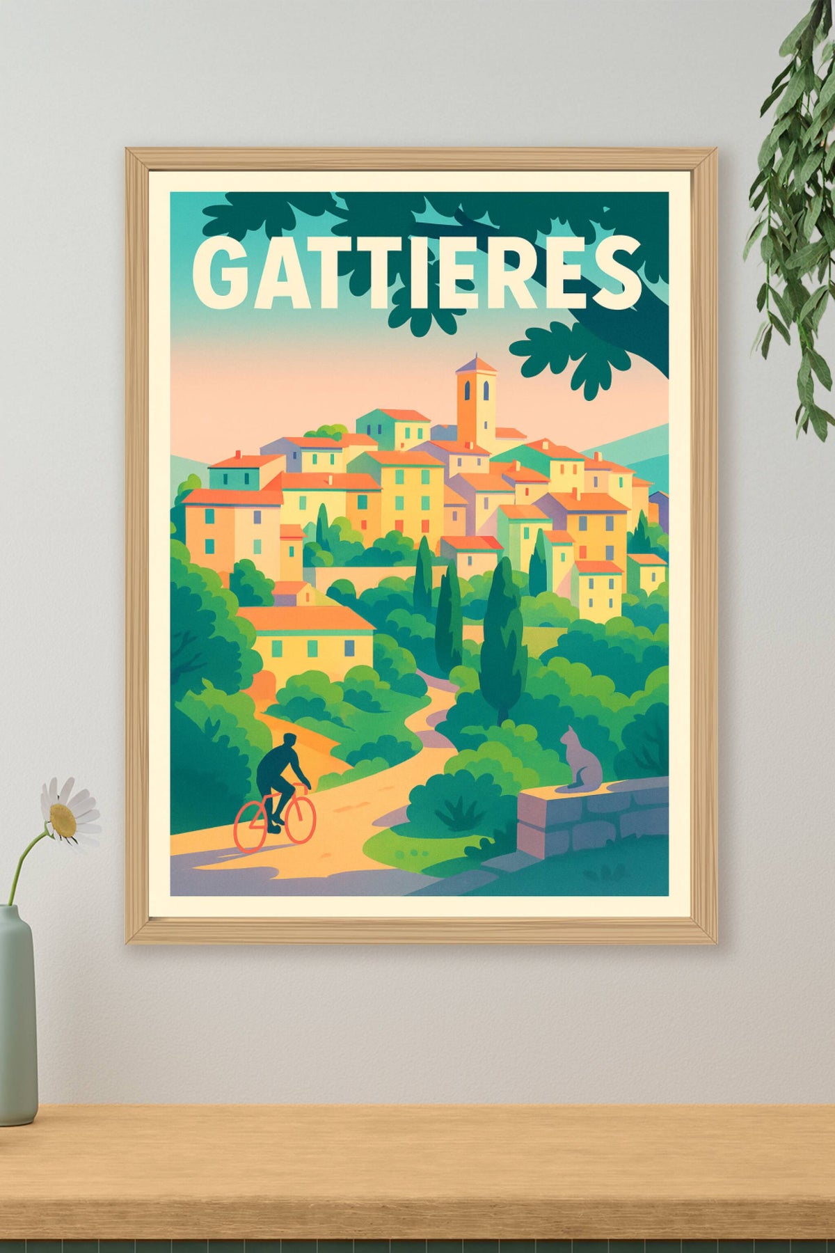Affiche de Gattières - Évasion paisible au cœur de la nature