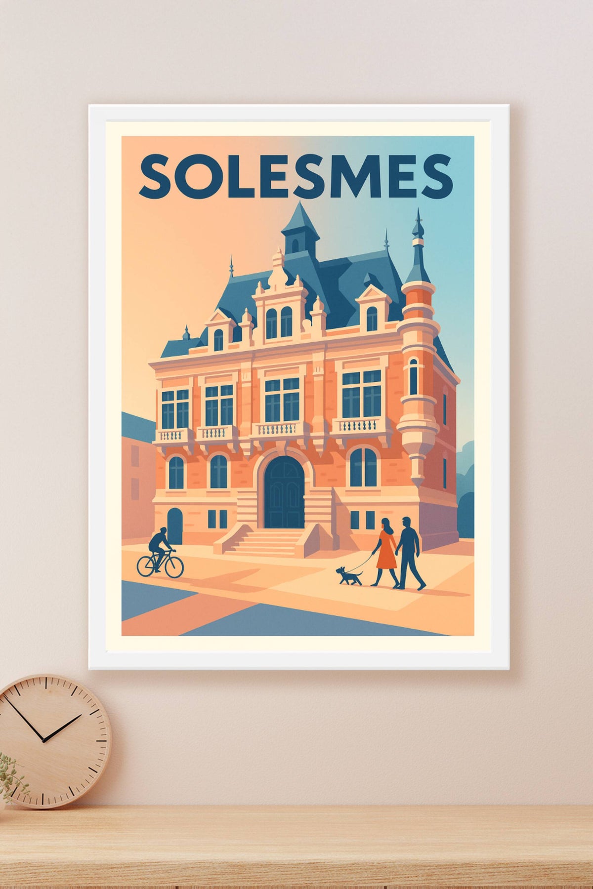 Affiche de Solesmes - Élégance architecturale et douceur de vivre