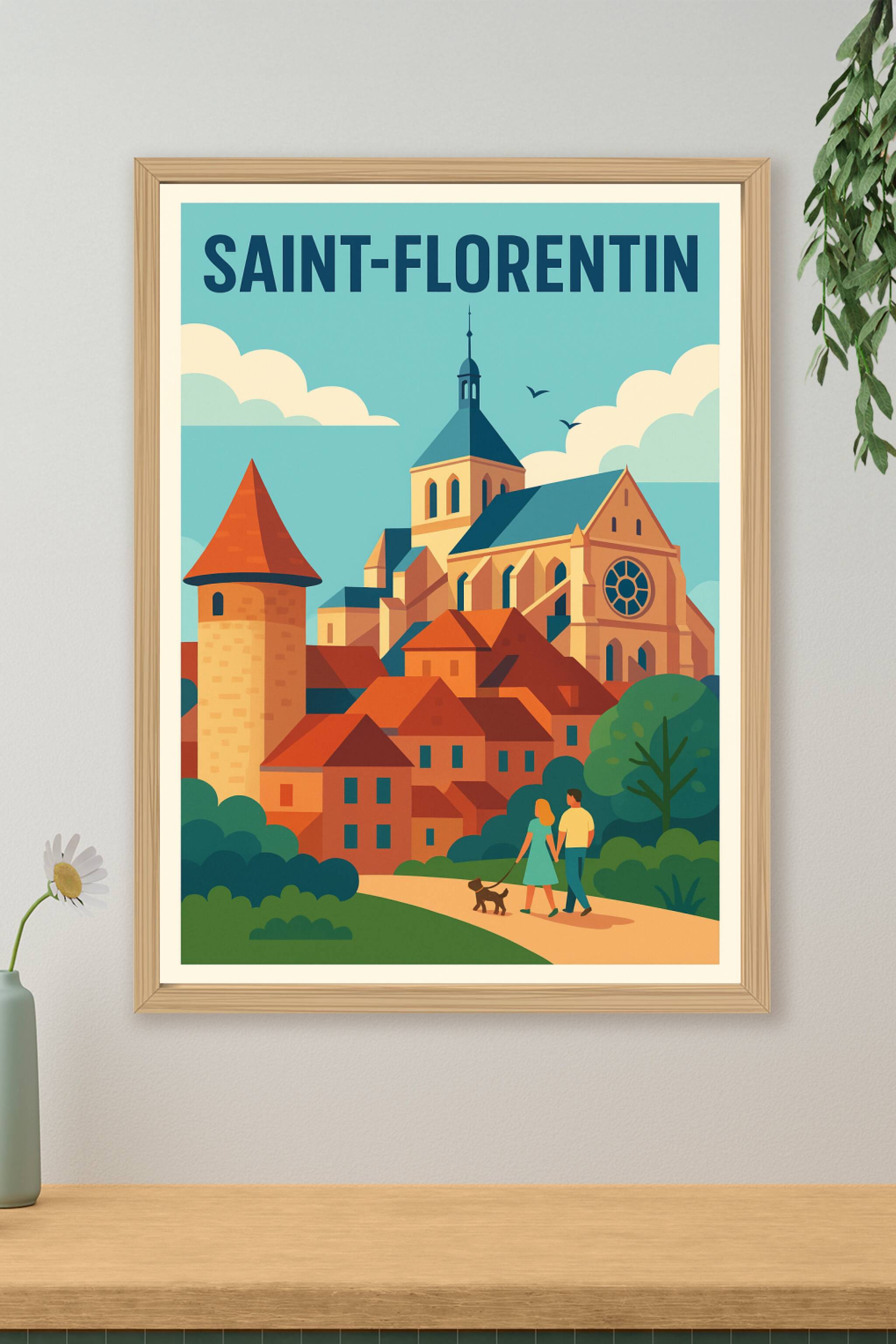 Affiche de Saint-Florentin - Promenade au cœur d’un village historique