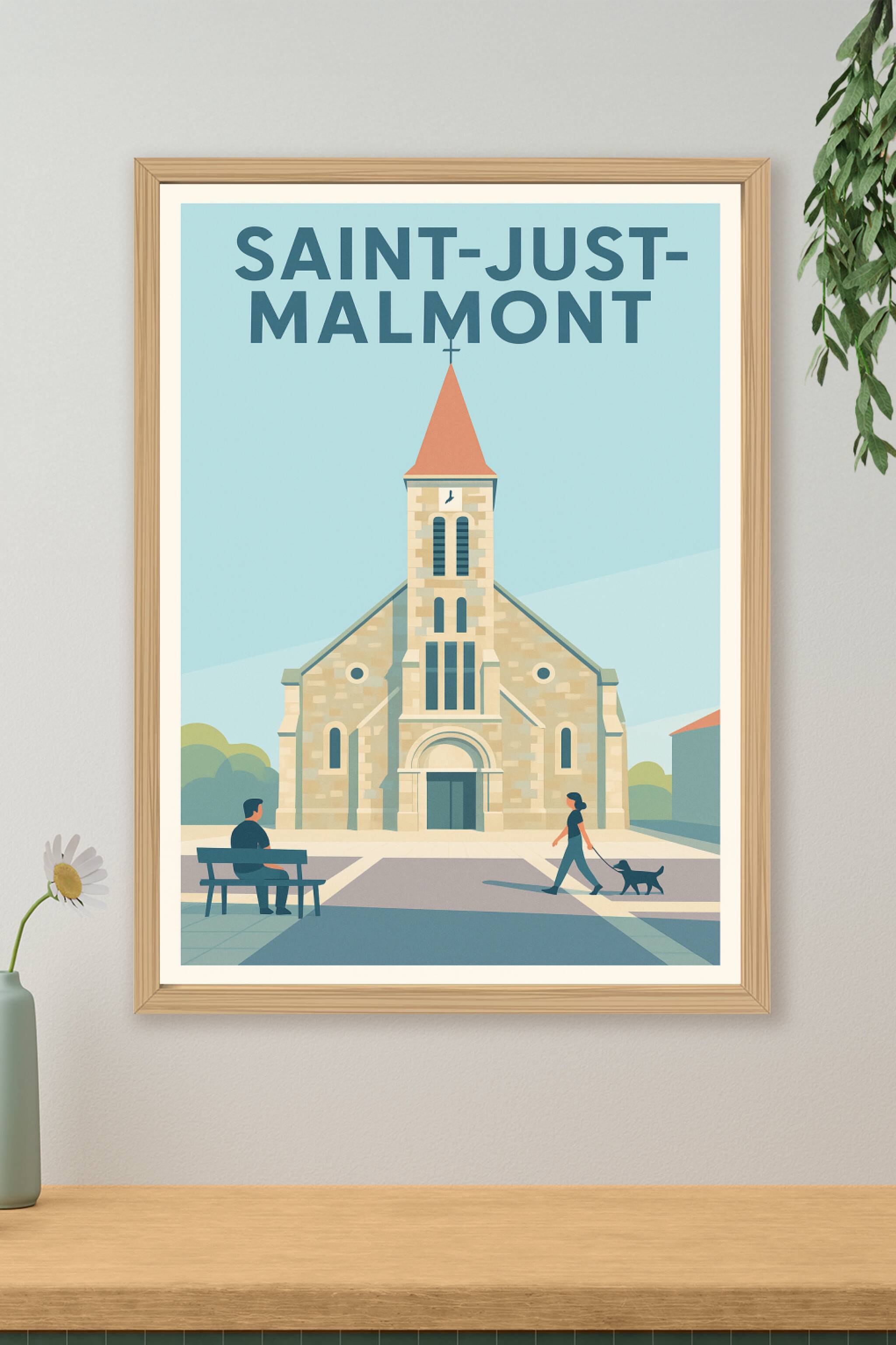 Affiche de Saint-Just-Malmont - L'élégance architecturale au cœur de la ville