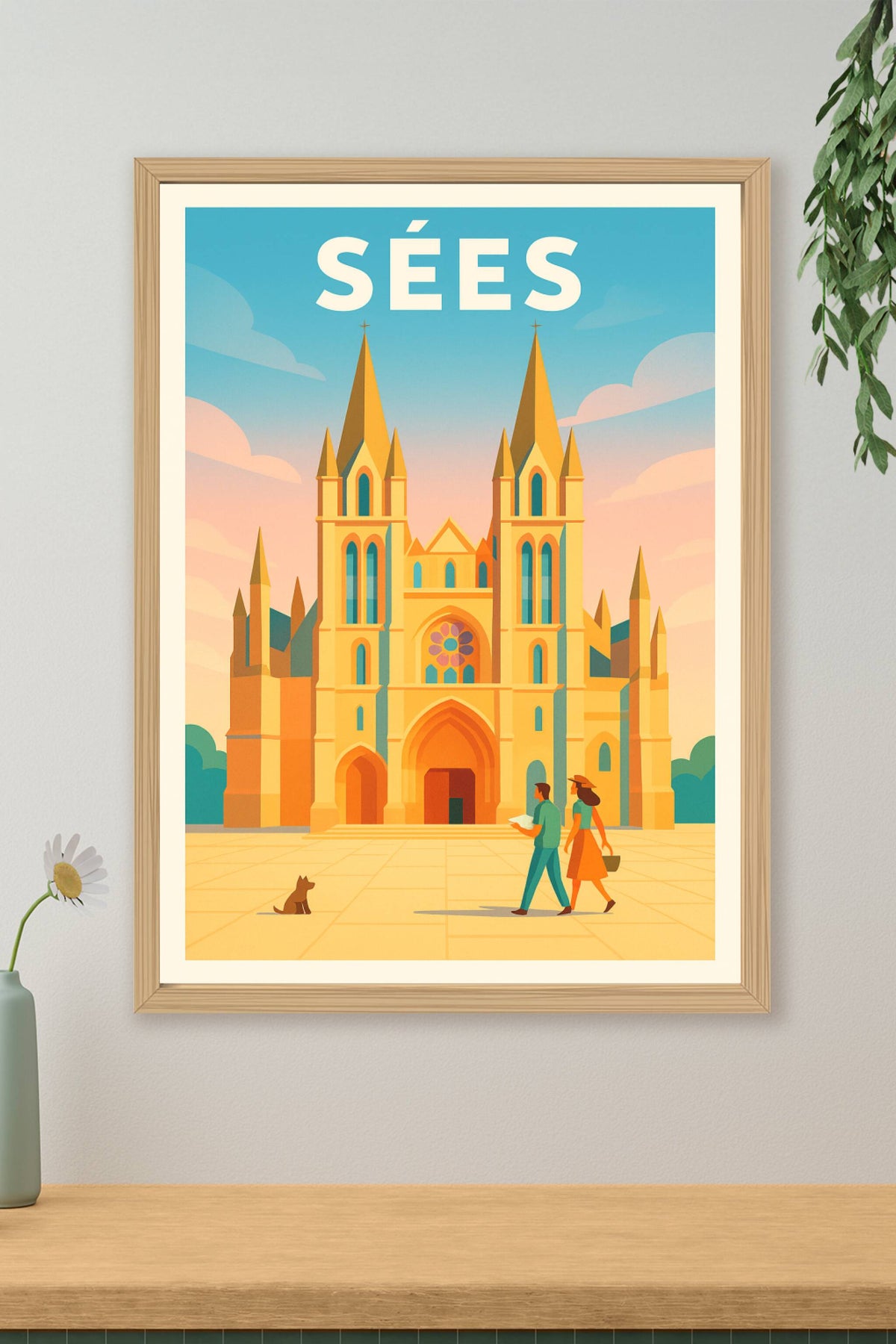Affiche de Sées - L'élégance historique de la cathédrale normande