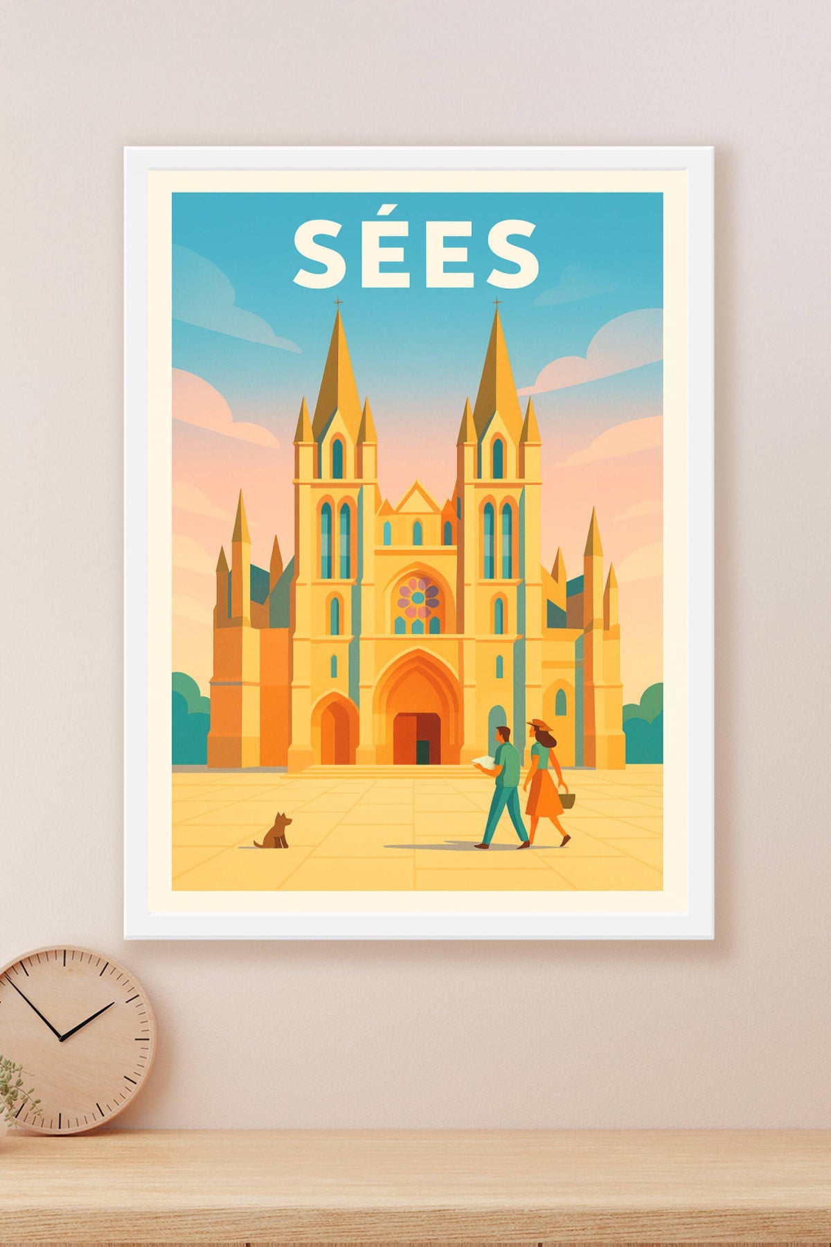 Affiche de Sées - L'élégance historique de la cathédrale normande