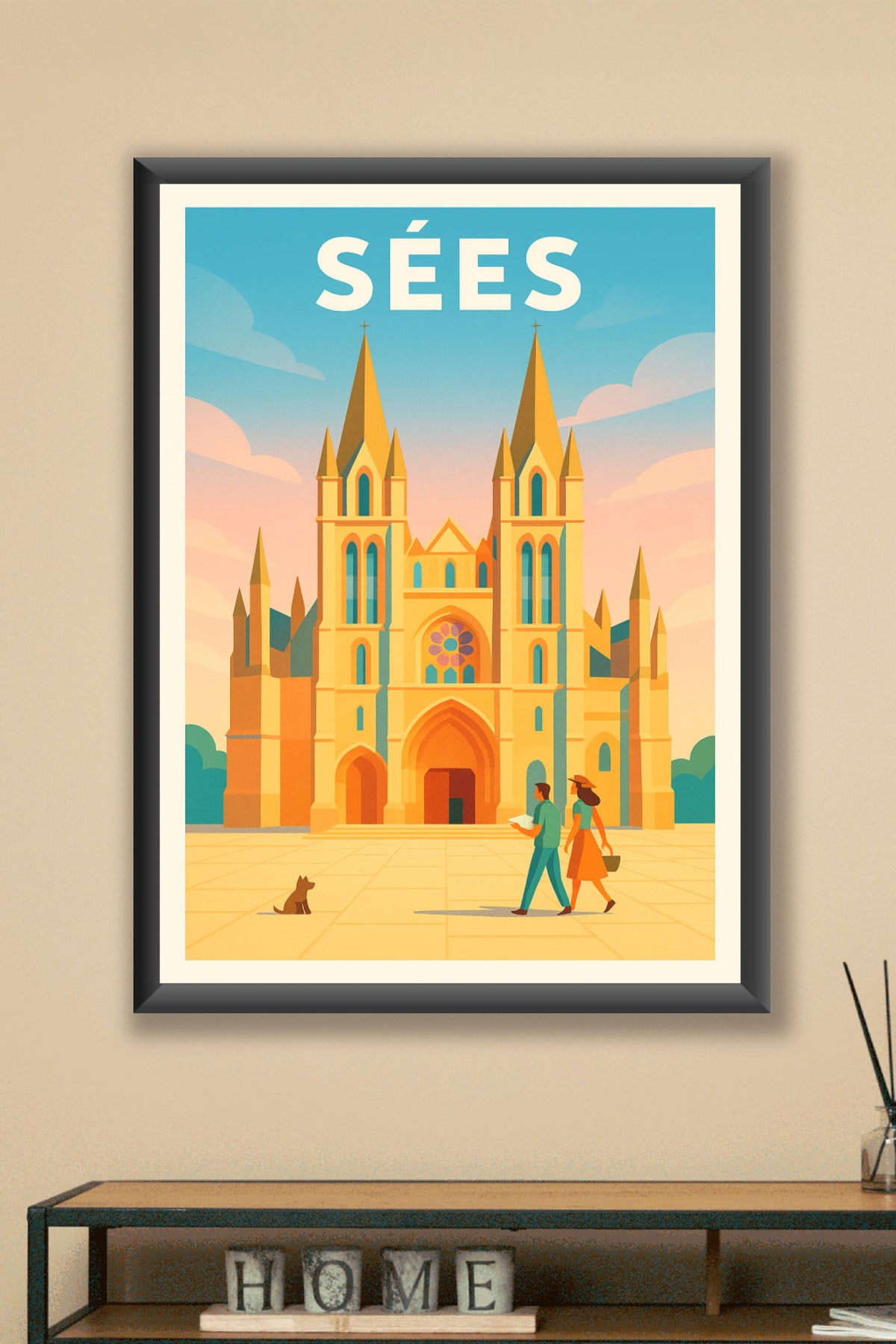Affiche de Sées - L'élégance historique de la cathédrale normande