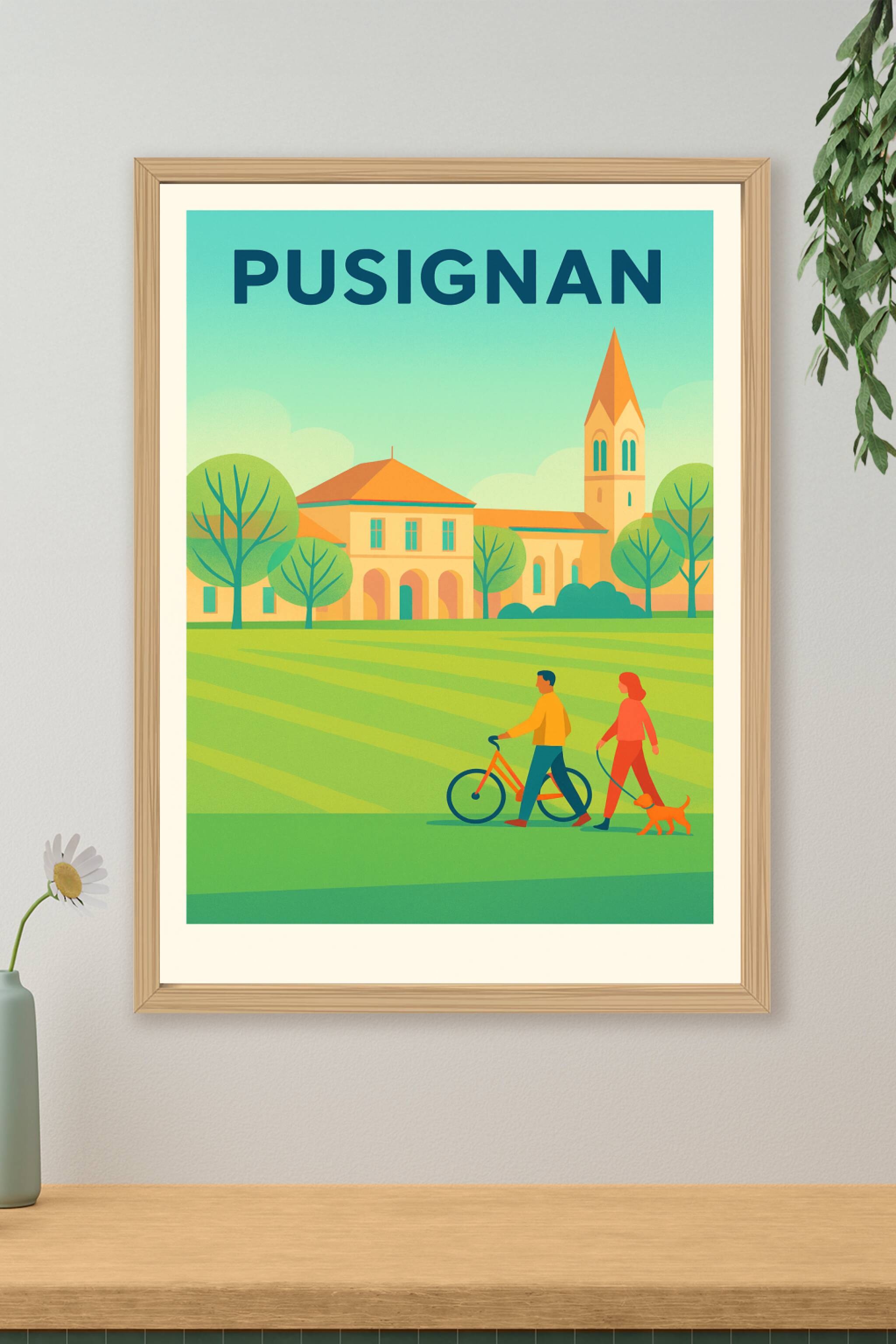 Affiche de Pusignan - Un havre de paix verdoyant