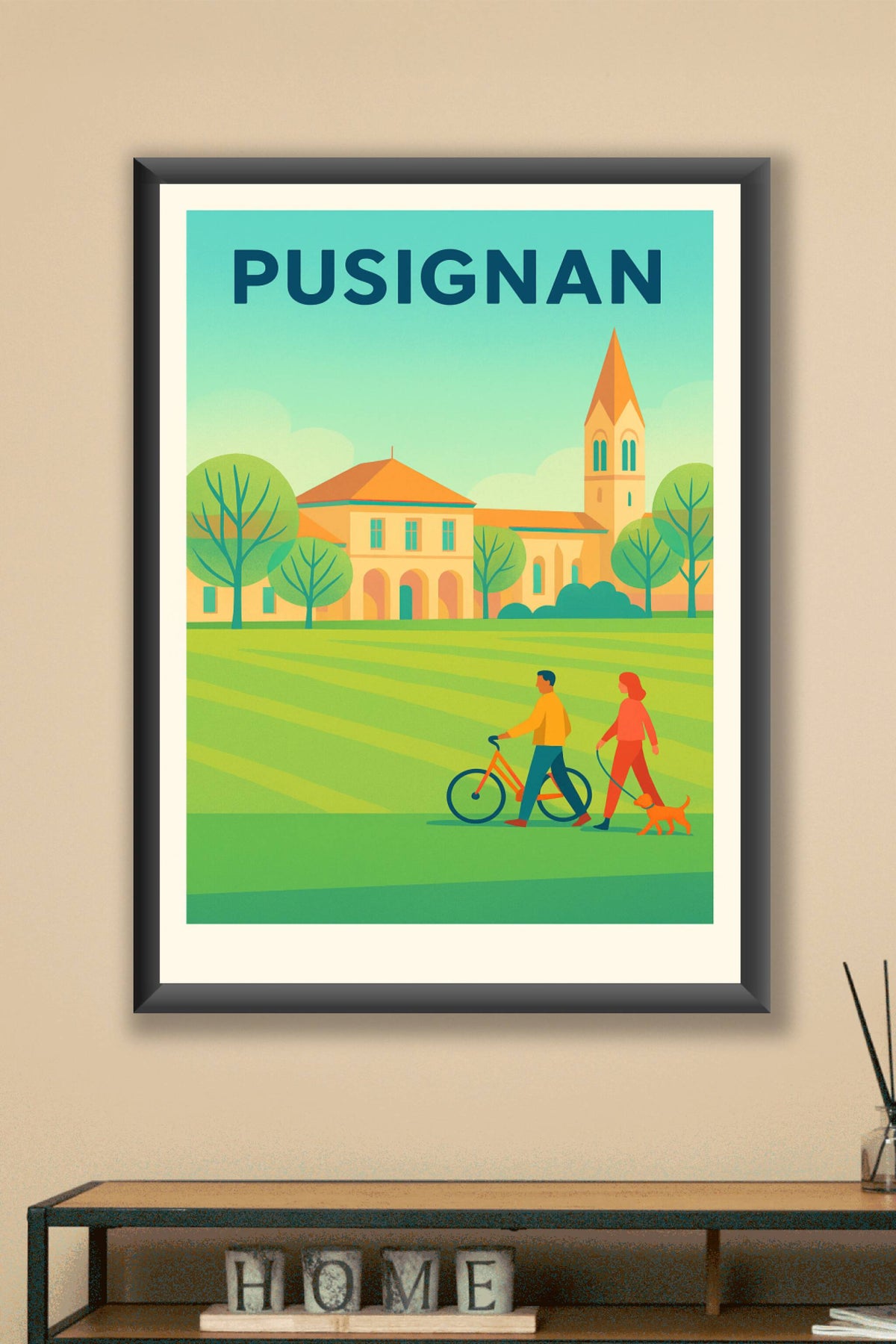 Affiche de Pusignan - Un havre de paix verdoyant