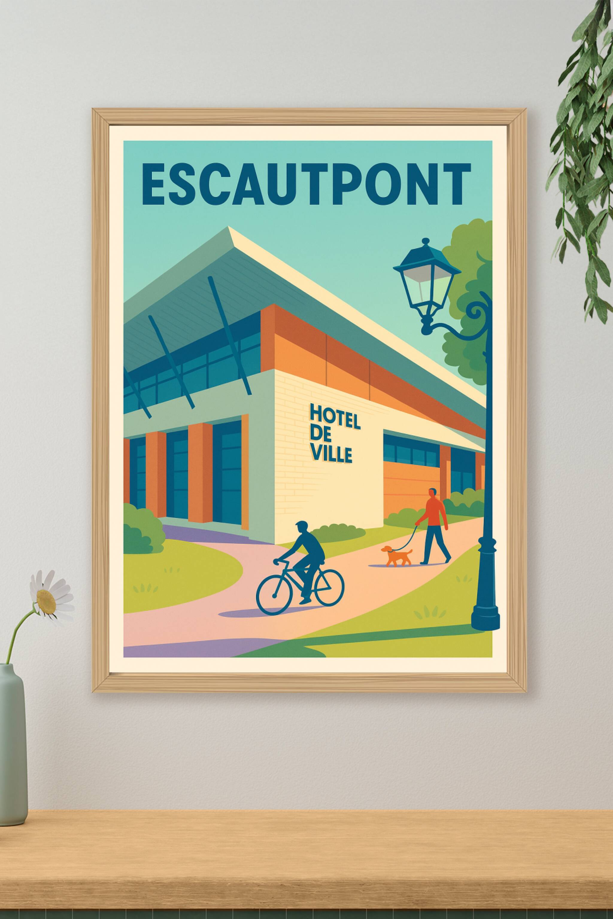 Affiche de Escautpont - Charme moderne de la mairie