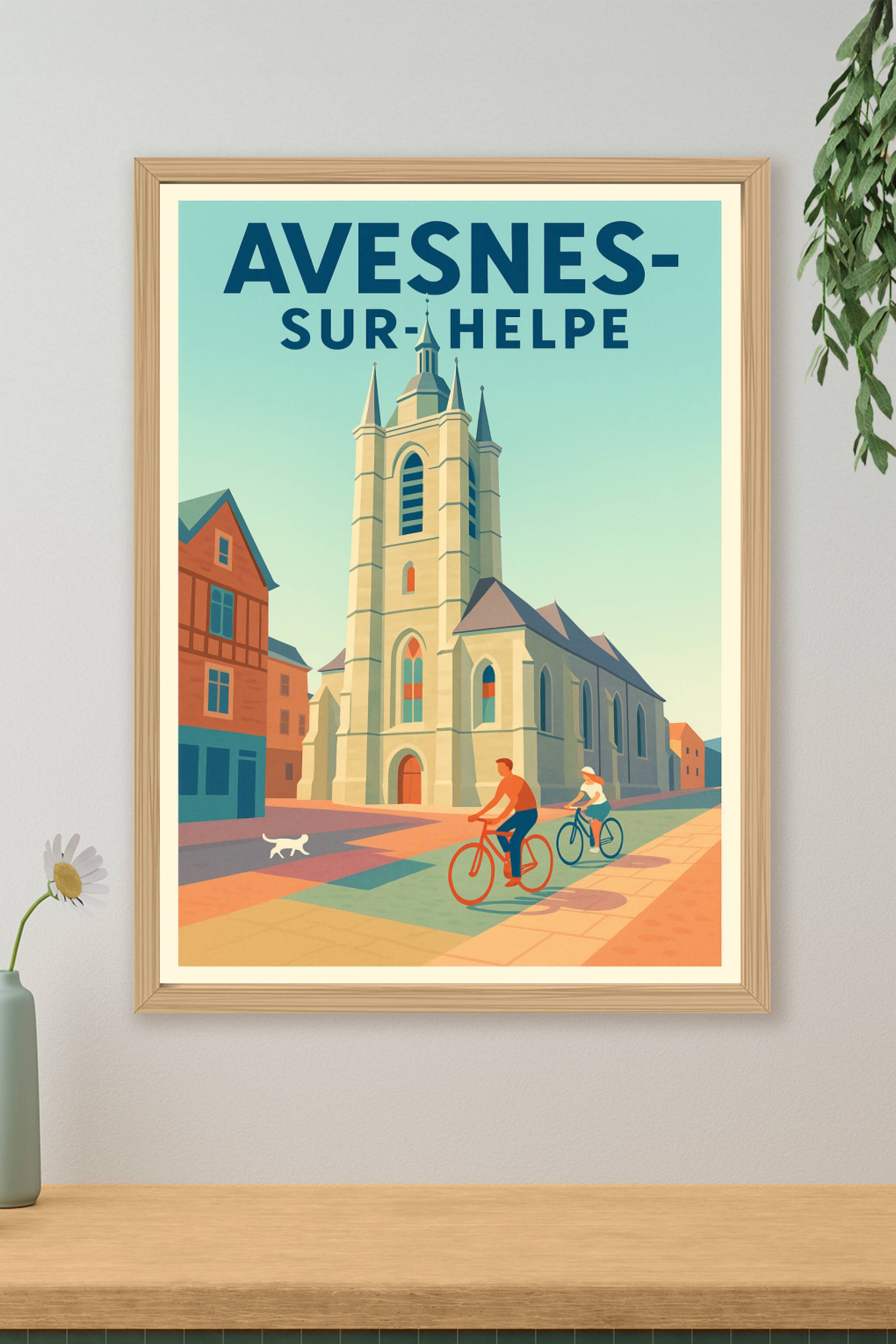 Affiche de Avesnes-sur-Helpe - Charme et douceur de vie à vélo