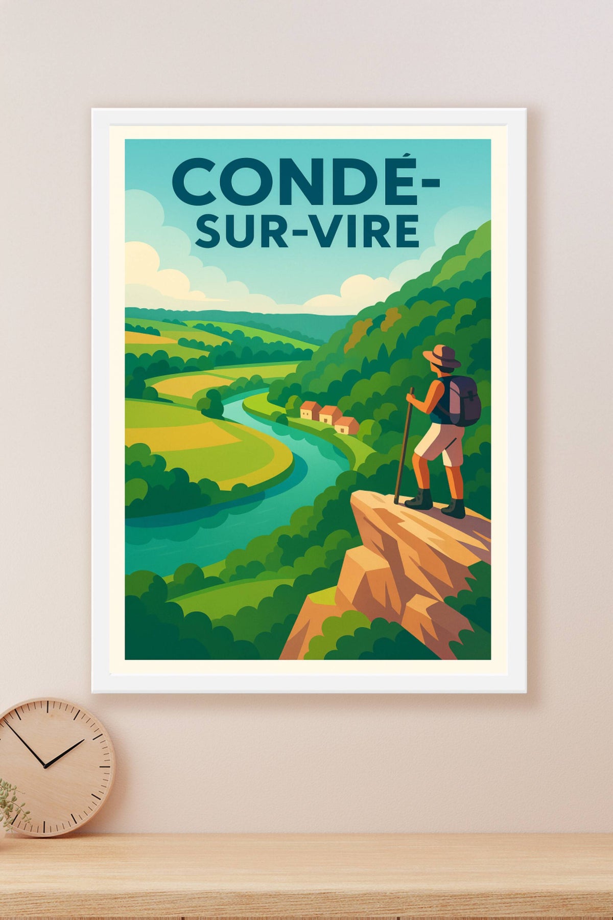Affiche de Condé-sur-Vire - Vue panoramique sur la vallée verdoyante