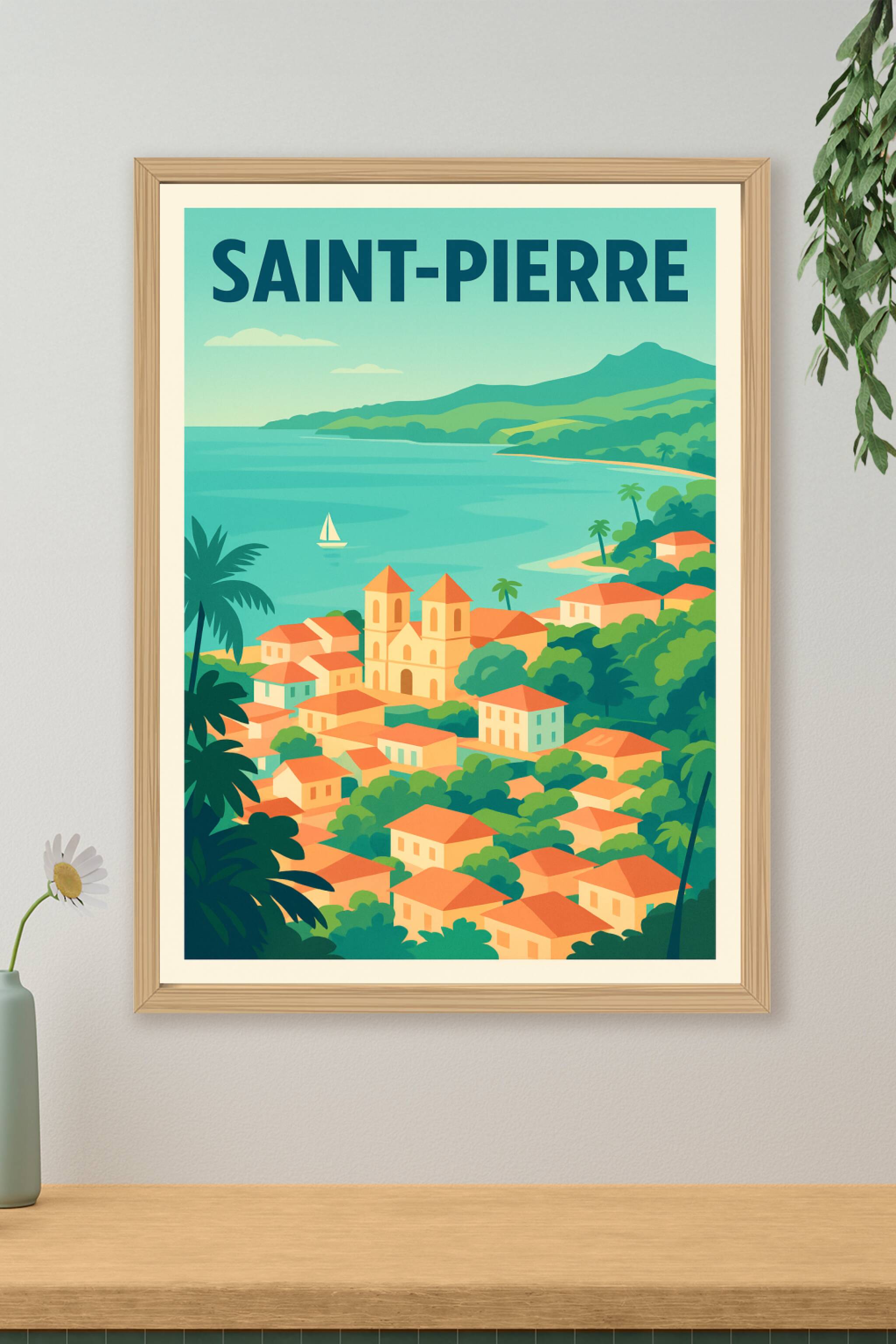 Affiche de Saint-Pierre - Charme tropical et authenticité créole