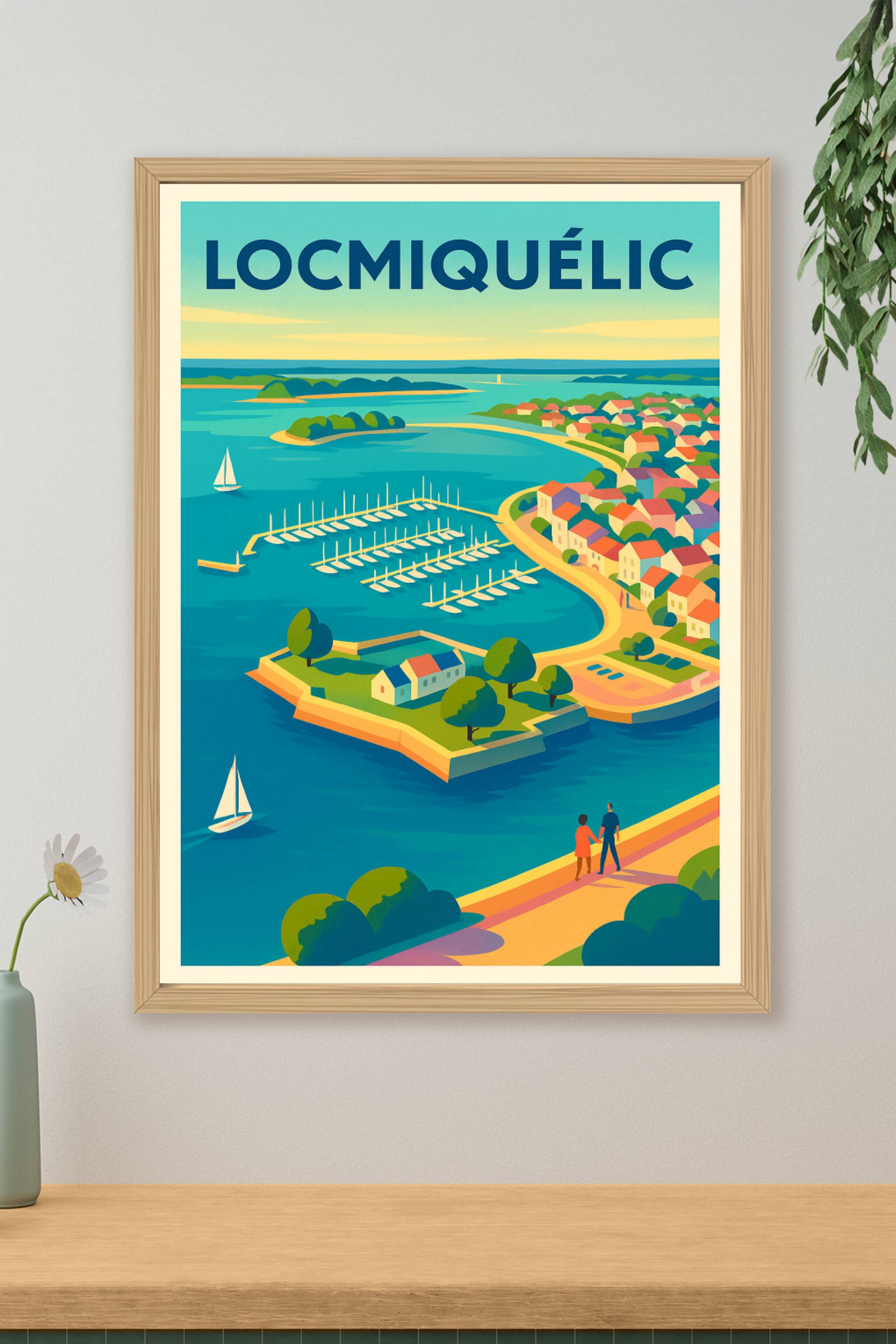 Affiche de Locmiquélic - Évasion maritime en couleurs