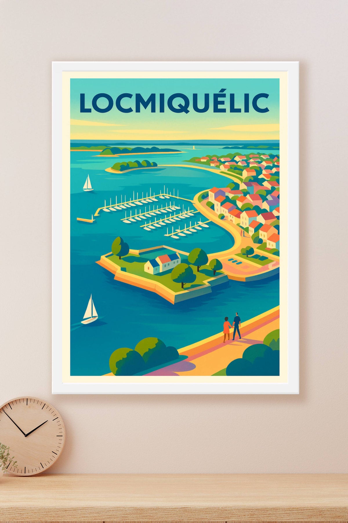 Affiche de Locmiquélic - Évasion maritime en couleurs
